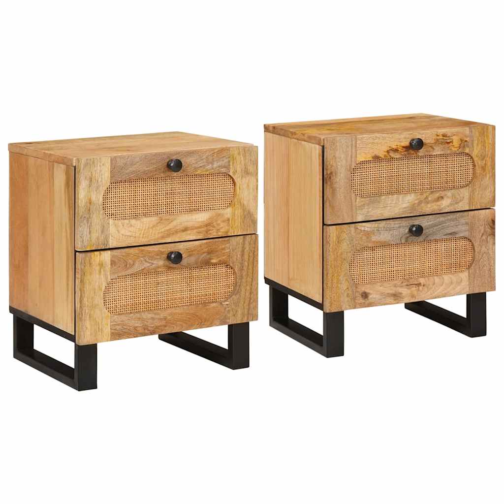 Armadio Da Notte Con Cassetto 2 Pcs Naturale 40 X 33,5 X 46 cm