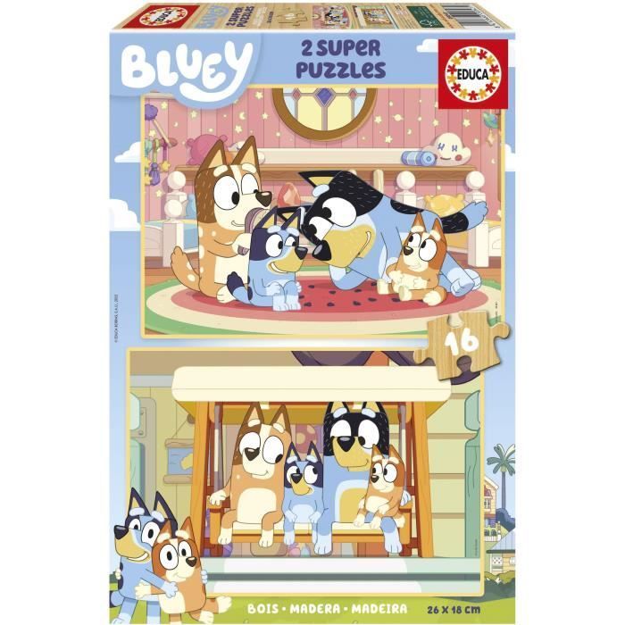 Puzzle - Educa - Bluey - 2 X 16 Pezzi - Multicolore - Per Bambini Dai 3 Anni