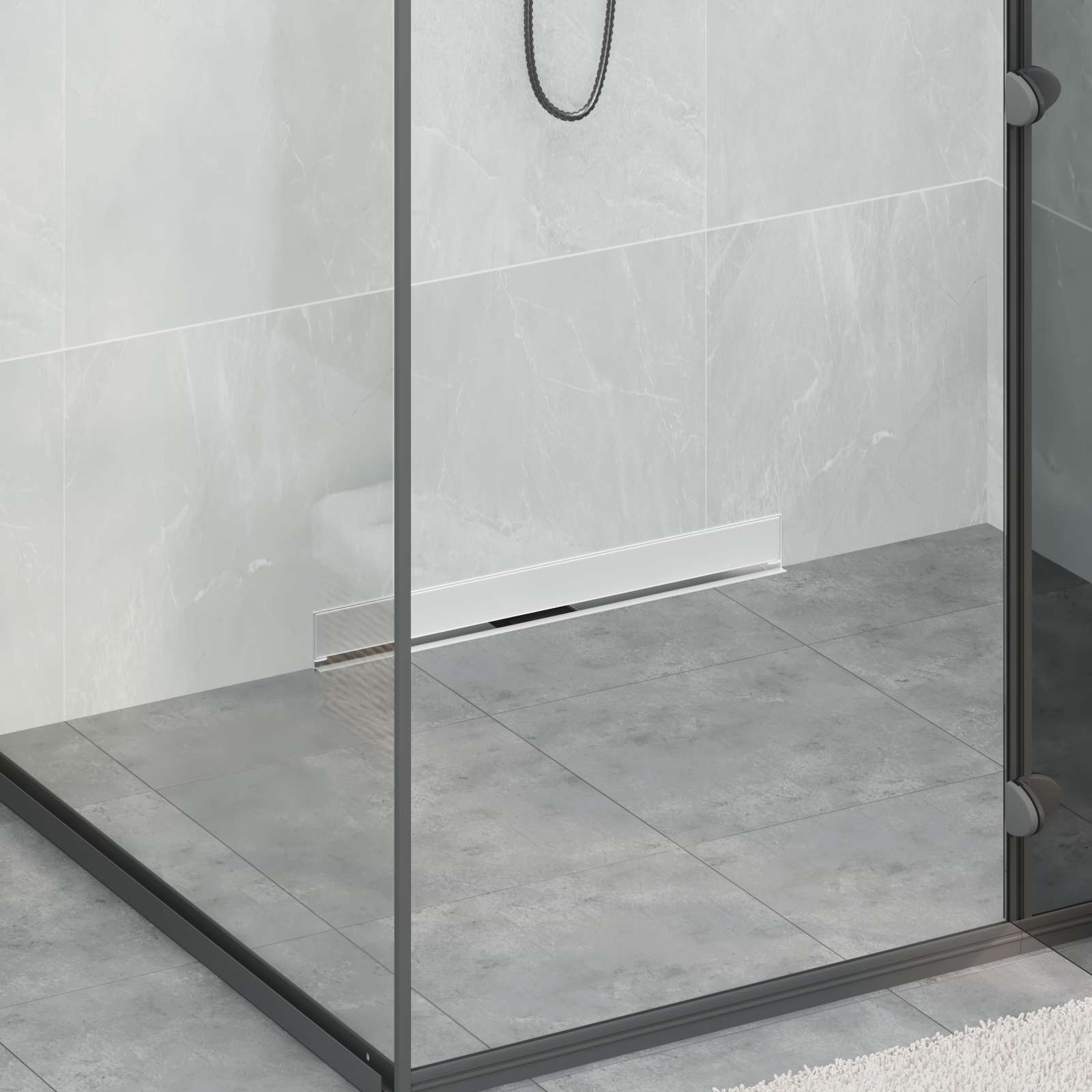 Scarico Doccia Da Parete Argento 60 Cm Acciaio Inox 304