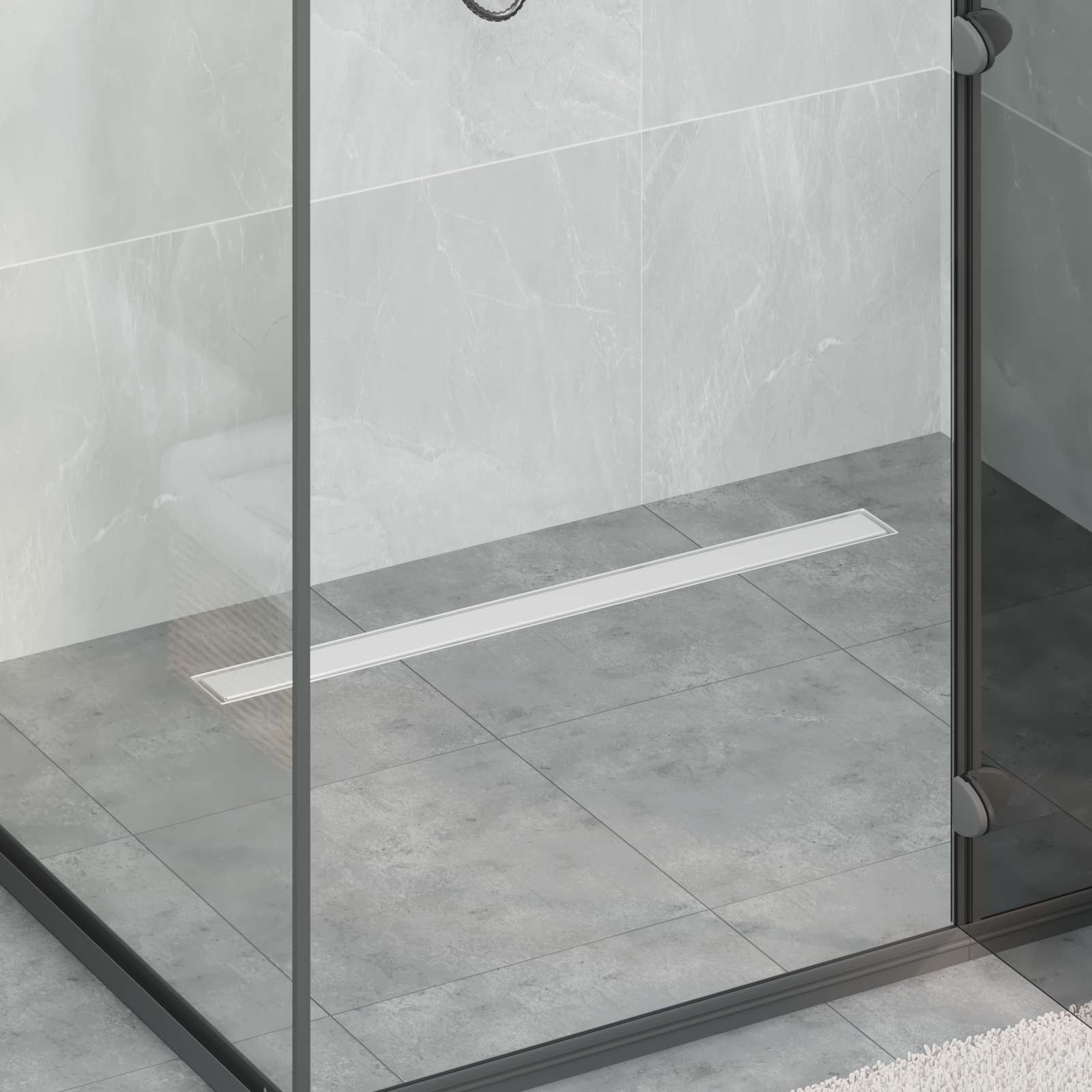 Scarico Doccia 2-IN-1 Con Sifone A 360° Argento 80 cm