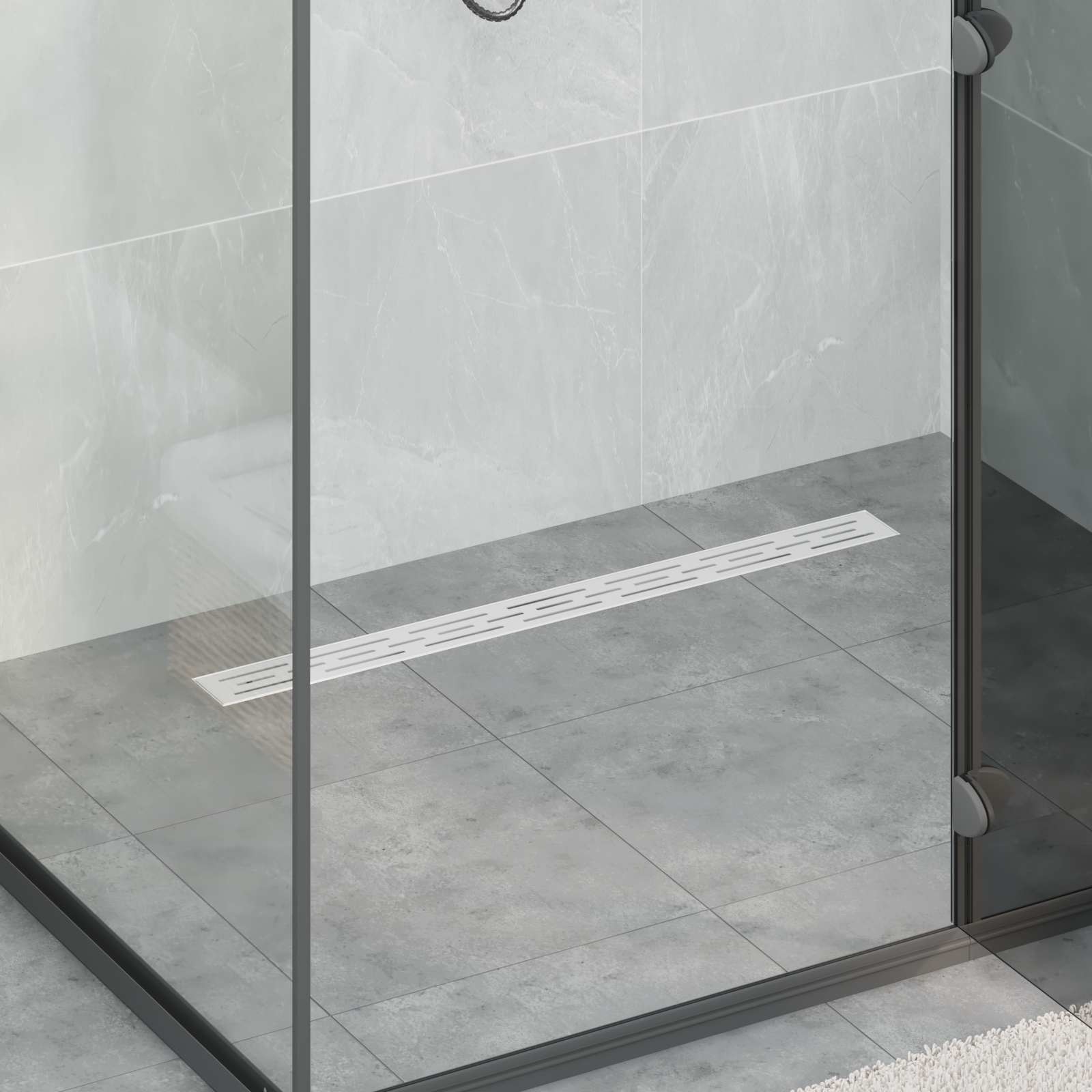 Scarico Doccia A 362 Gradi Con Design Linea Argento 80 cm