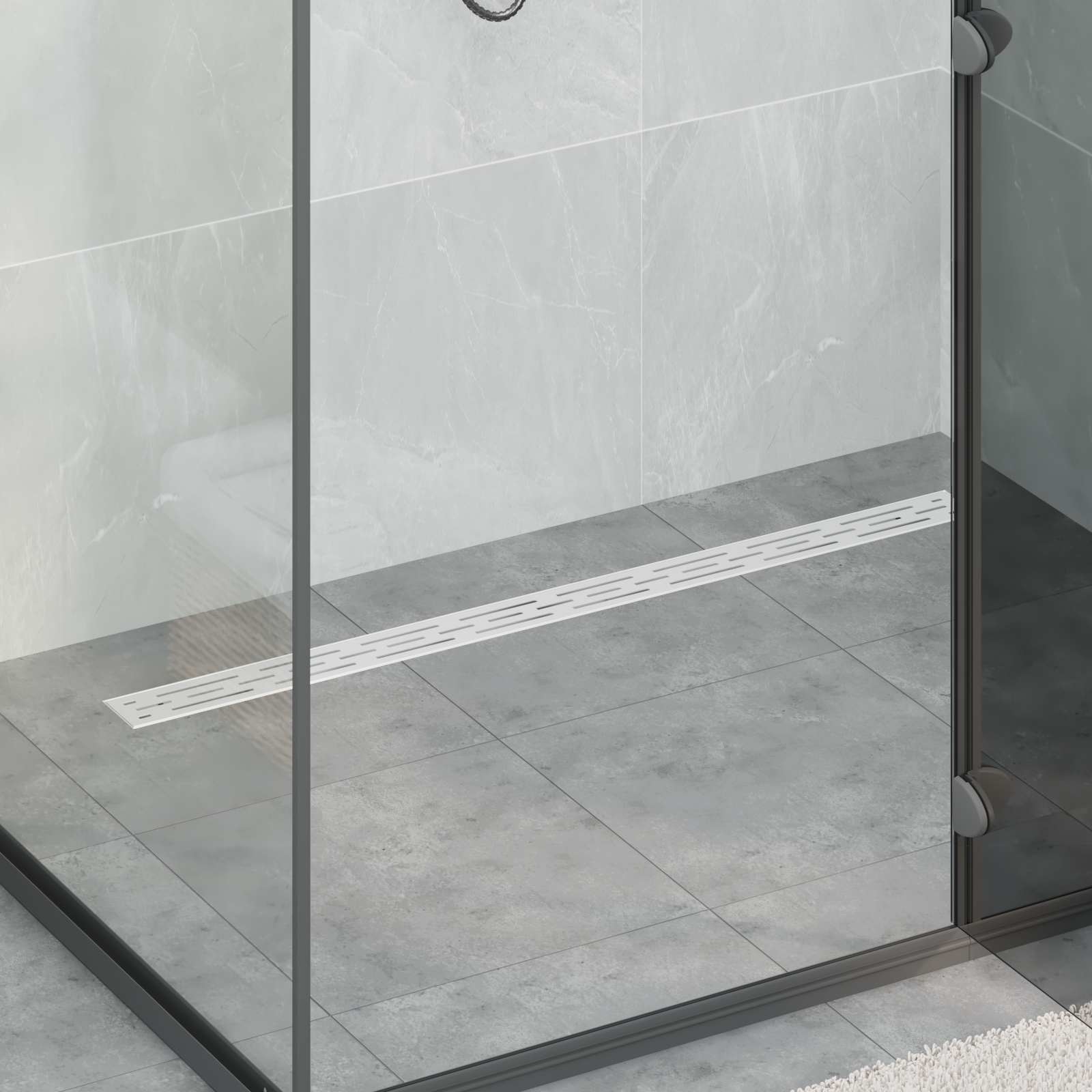 Scarico Doccia A 362 Gradi Con Design Linea Argento 100 cm