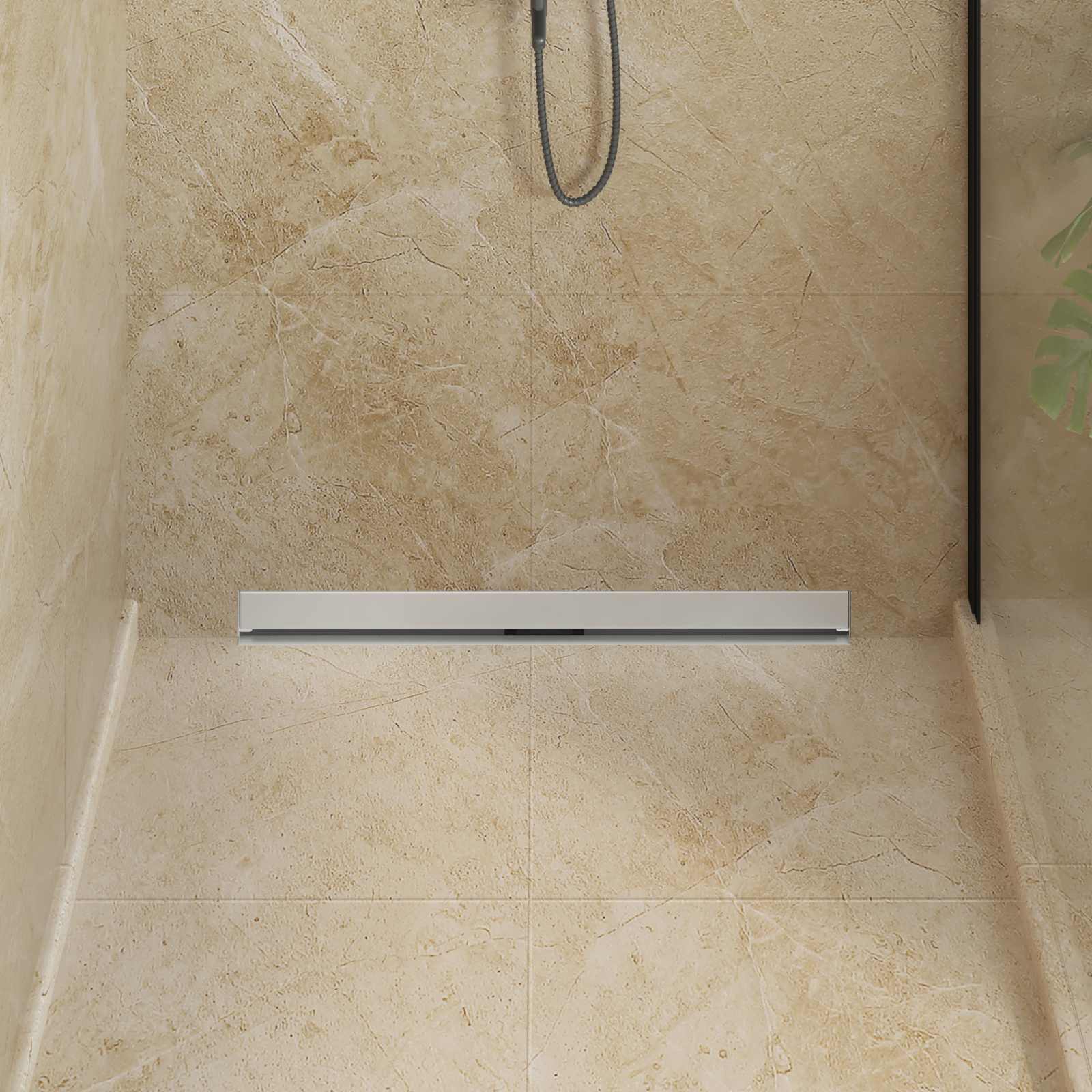 Scarico Doccia Da Parete Argento 80 Cm Acciaio Inox 304 - Image 3