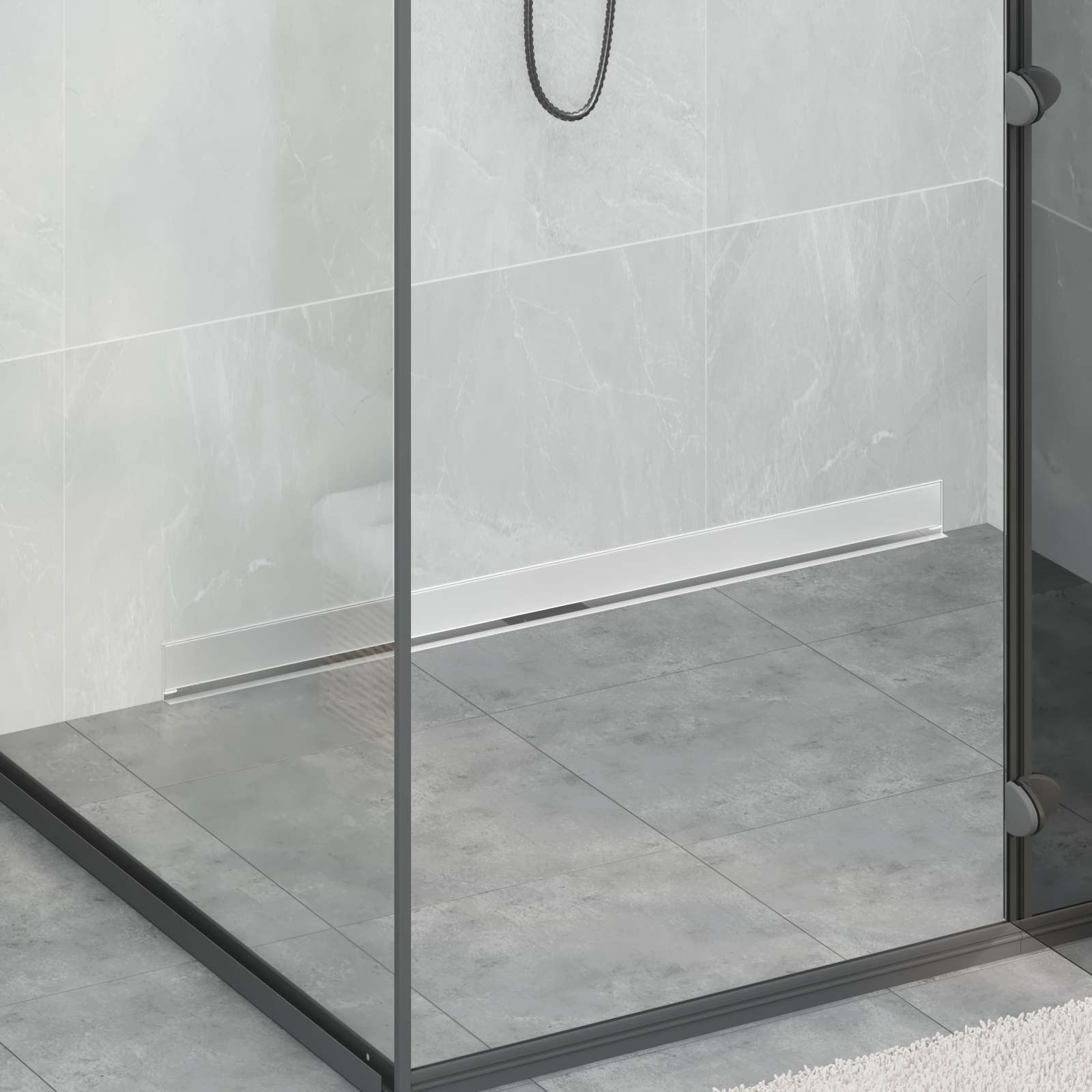 Scarico Doccia Da Parete Argento 100 Cm Acciaio Inox 304