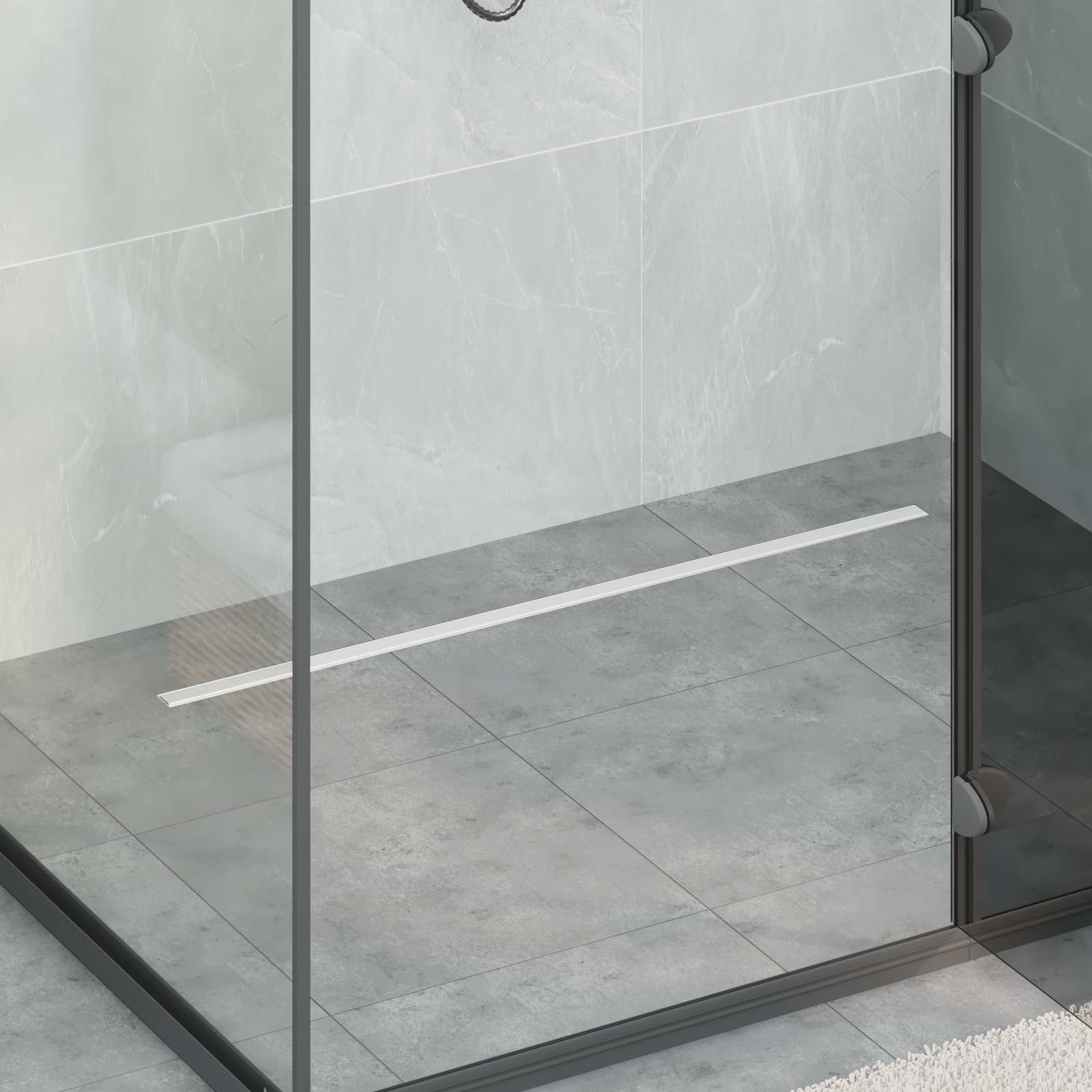 Scolascale Per Doccia A 360° Con Modello Slim Argento 90 cm