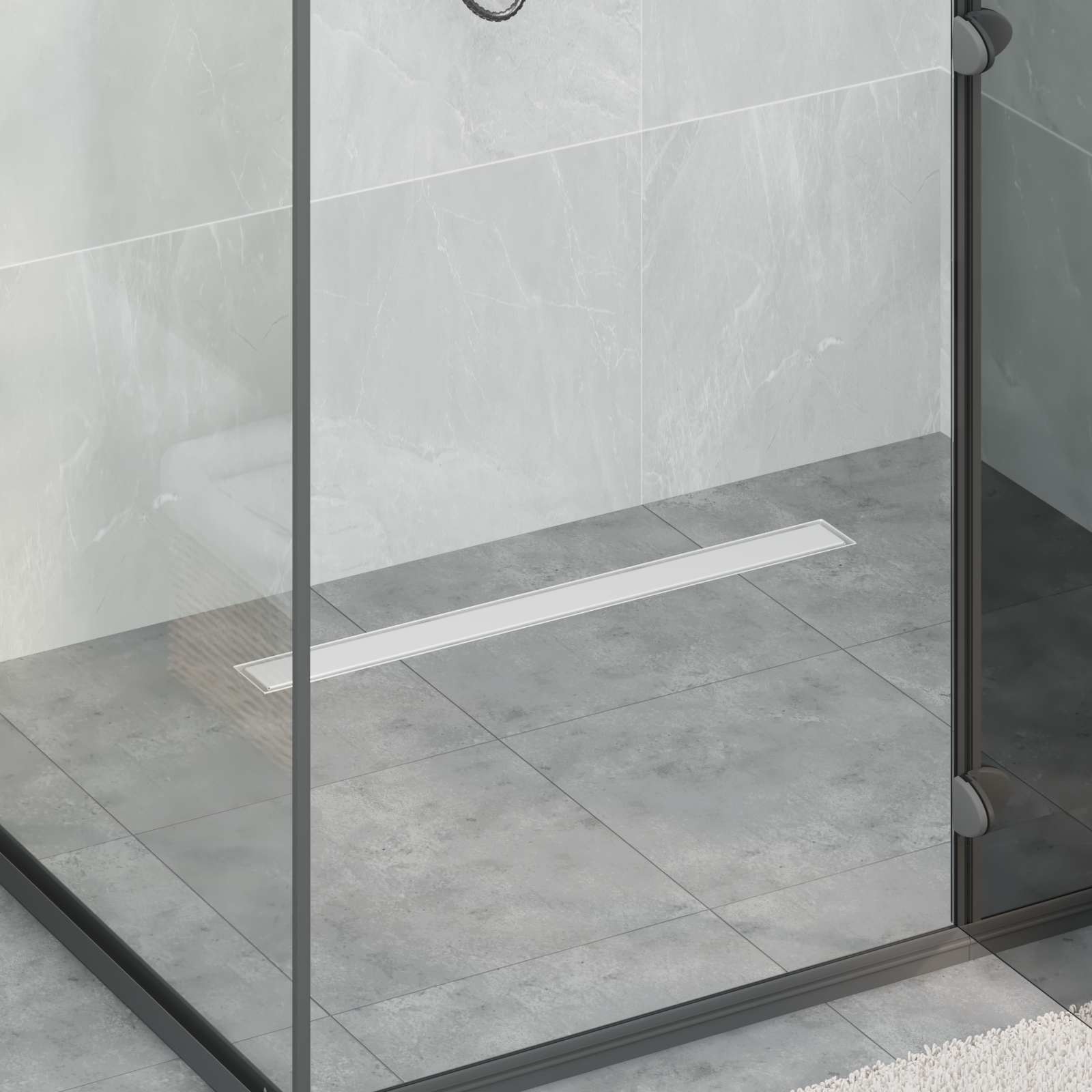 Scarico Doccia 2-IN-1 Con Sifone A 360° Argento 70 cm