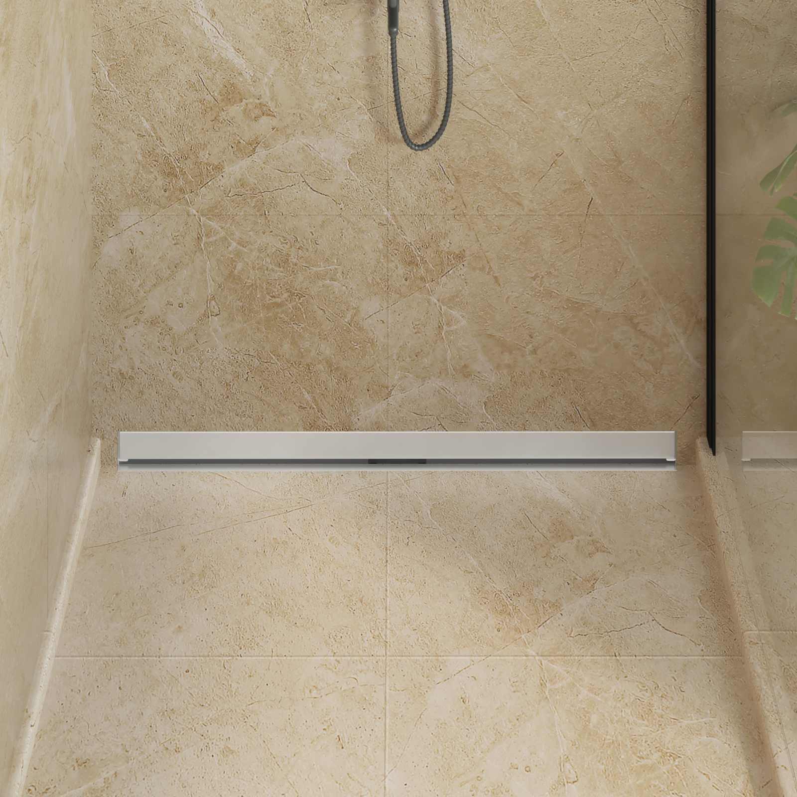Scarico Doccia Da Parete Argento 100 Cm Acciaio Inox 304 - Image 3