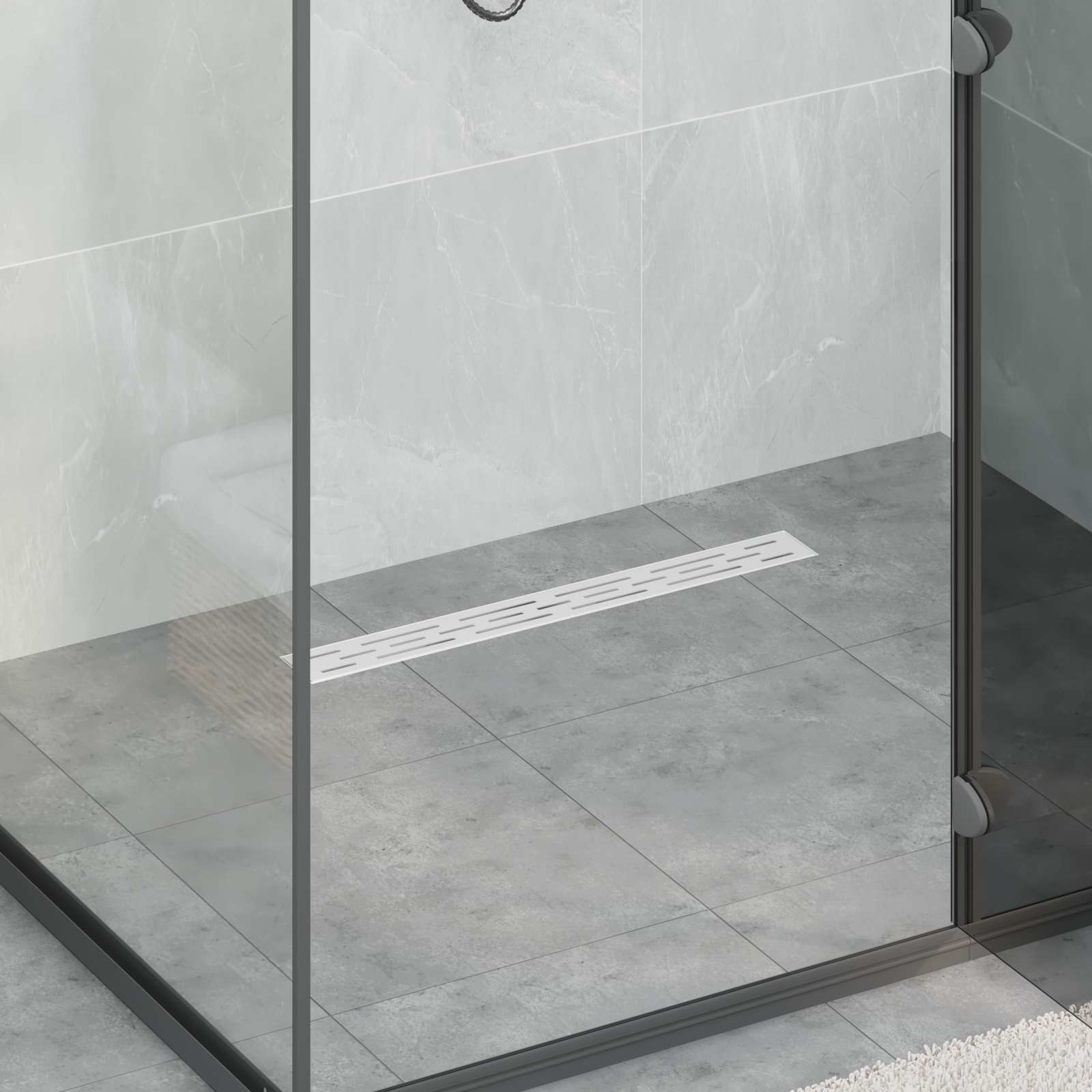 Scarico Doccia A 362 Gradi Con Design Linea Argento 60 cm