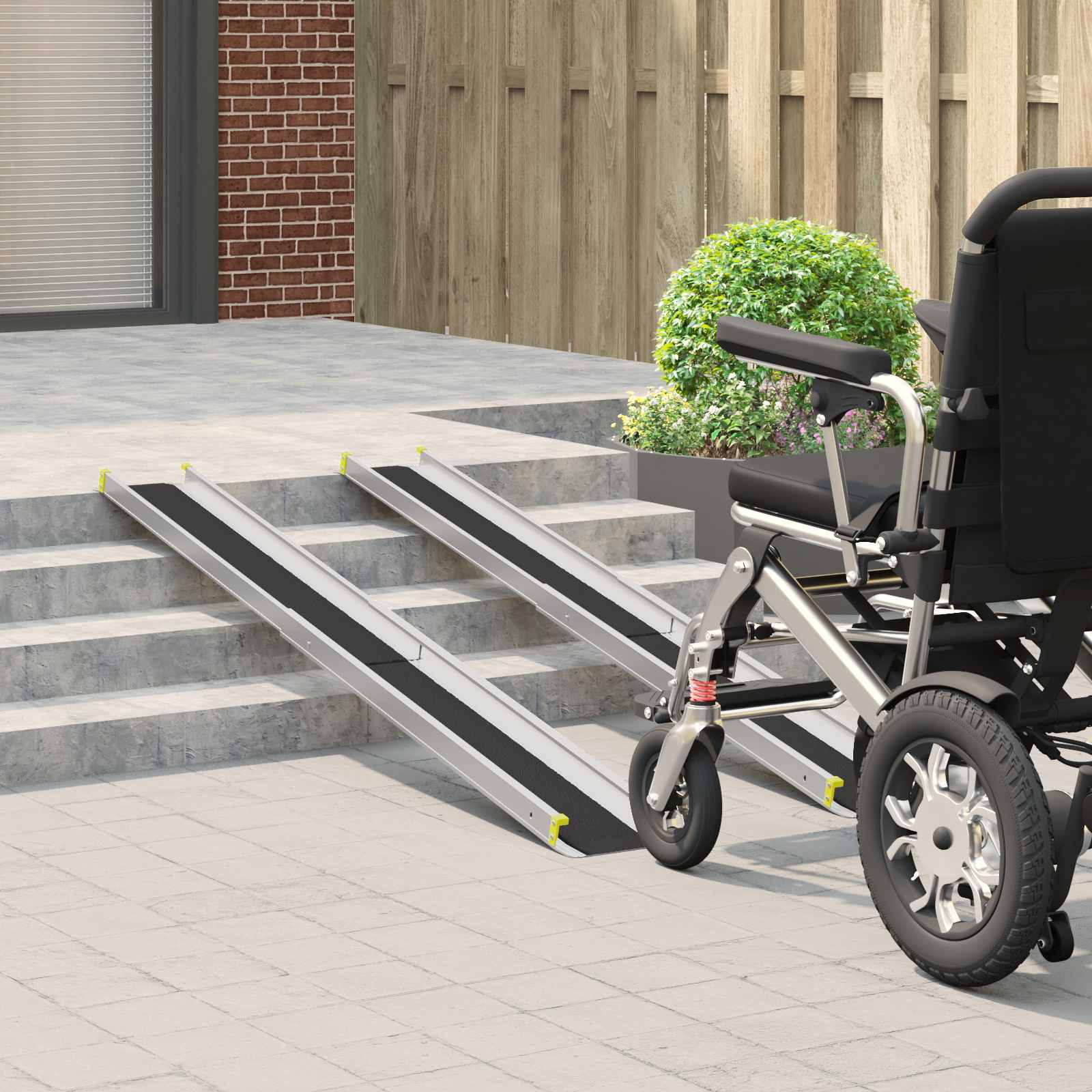 Rampa Per Sedia A Rotelle 2 Pcs Nero 184,5 X 18,5 X 5 cm - Image 3