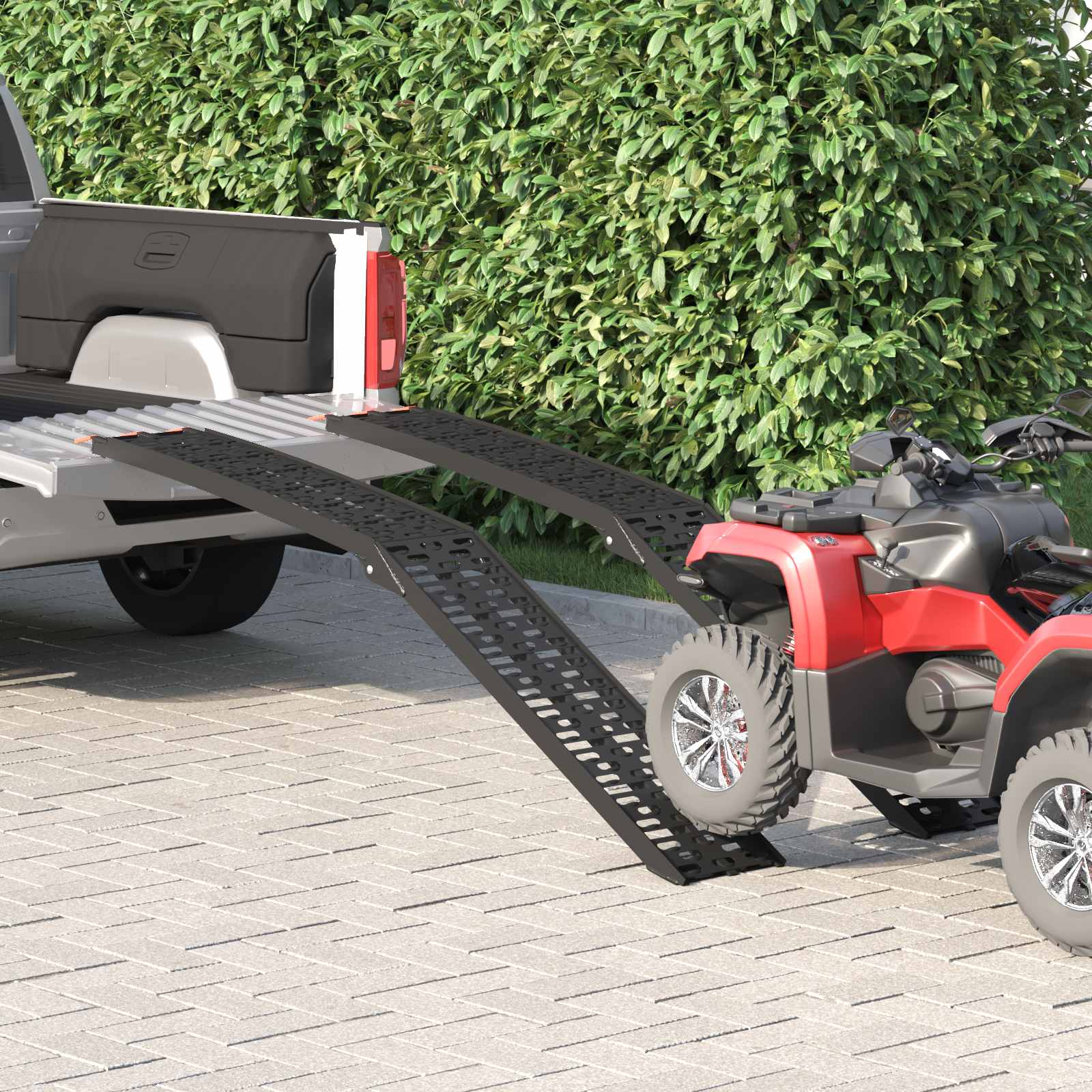 Ramp Di Carico 2 Pcs Nero 222 X 29 X 14 Cm Alluminio