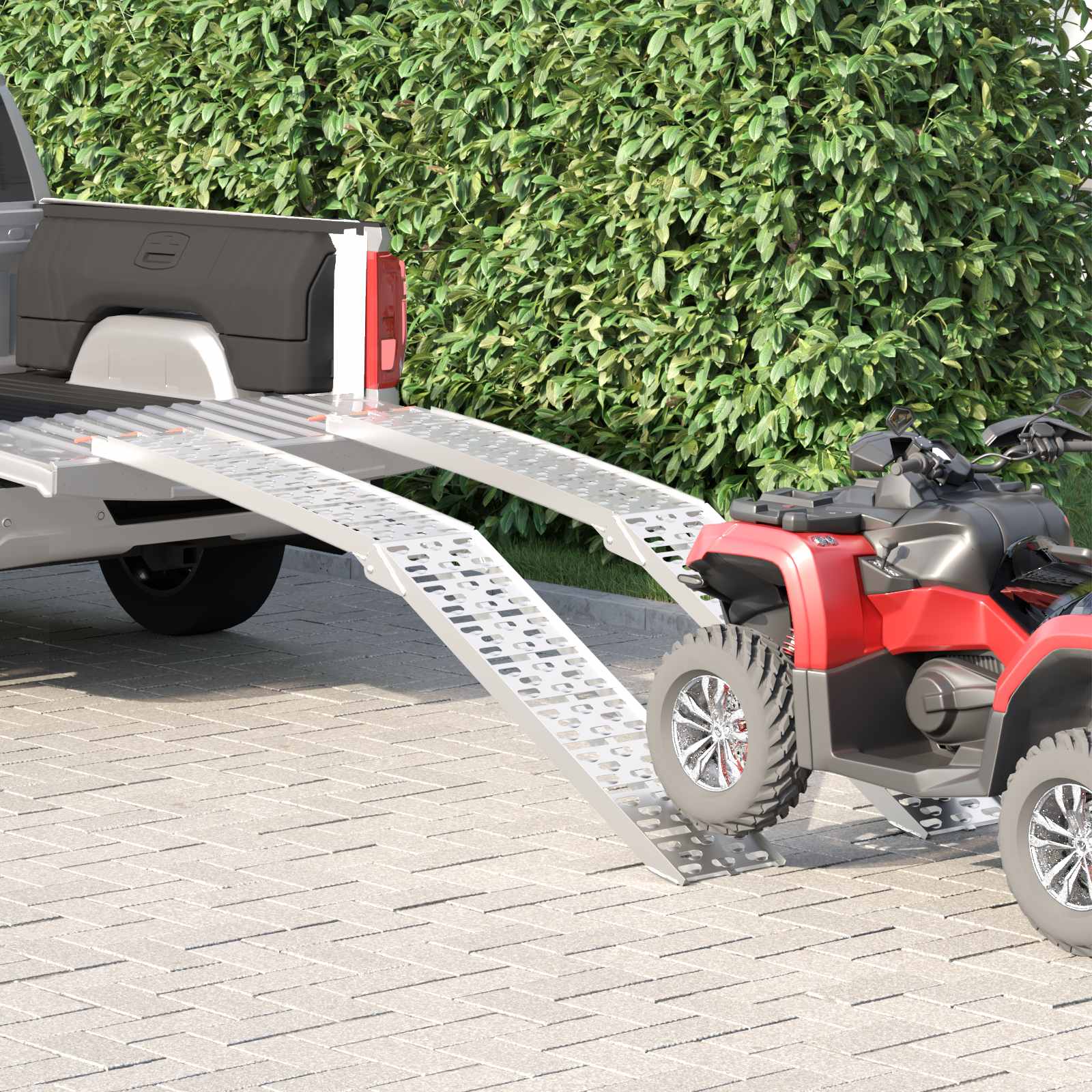 Ramp Di Carico 2 Pcs Argento 222 X 29 X 14 Cm Alluminio