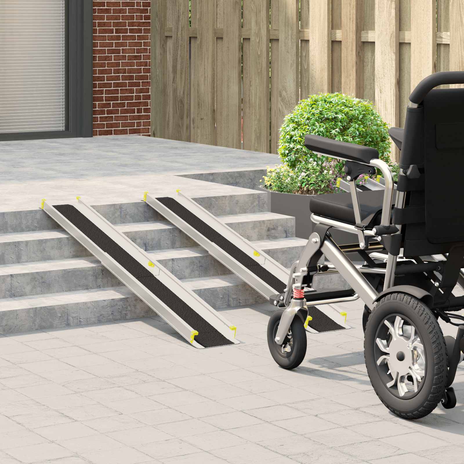 Rampa Per Sedia A Rotelle 2 Pcs Nero 152 X 19 X 5,5 cm - Image 3