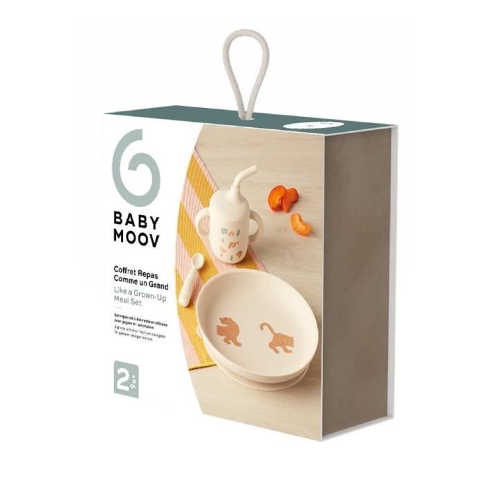 Babymoov - Set Per La Pappa Del Bambino Come Un Adulto - Dai 9 Mesi - Sviluppato Con Un Terapista Occupazionale - Silicone - Little Roar