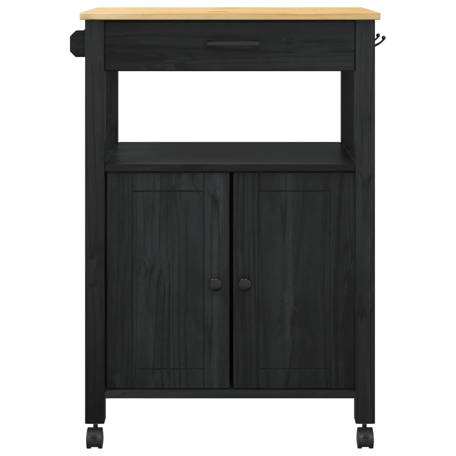 Carrello Da Cucina Tinta Unita Nero 88,5 X 40 X 60 cm - Image 5