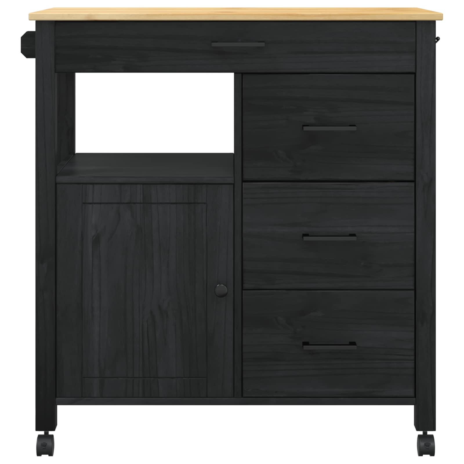 Carrello Da Cucina Tinta Unita Nero - Image 5