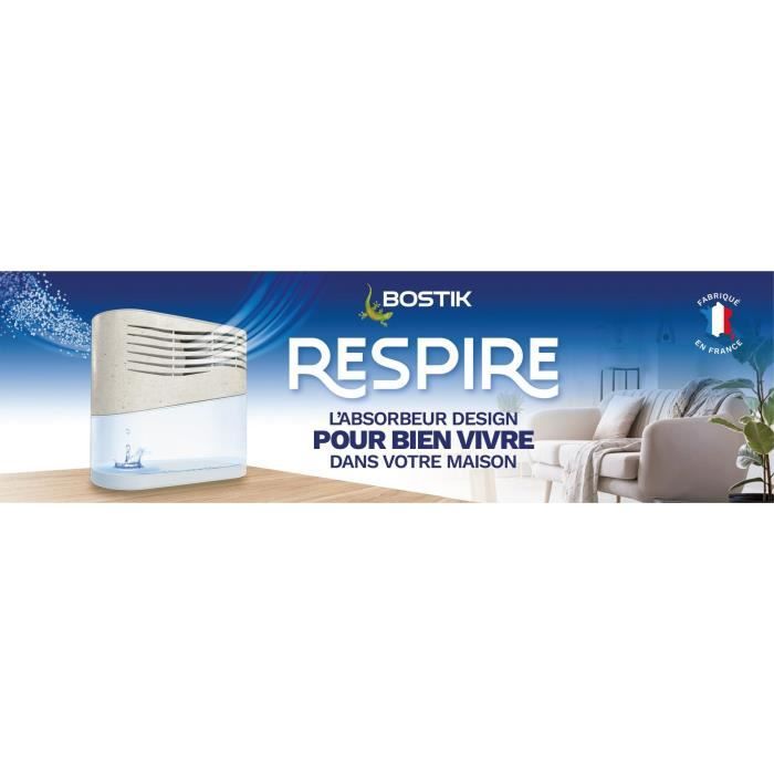 Assorbiumidità - Bostik - Respira - Fino A 25 M² - 2 Ricariche Senza Profumo - 2 X 250 G