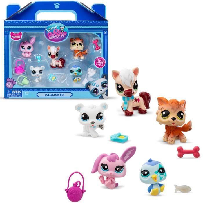 Confezione Da 5 Animali - Bandai - Littlest Pet Shop Montagne - Animali Da Collezione
