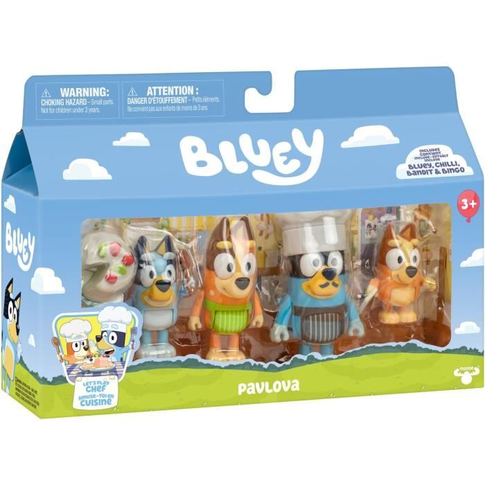 Pack De 4 Figuras - Bluey - La Familia En La Cocina