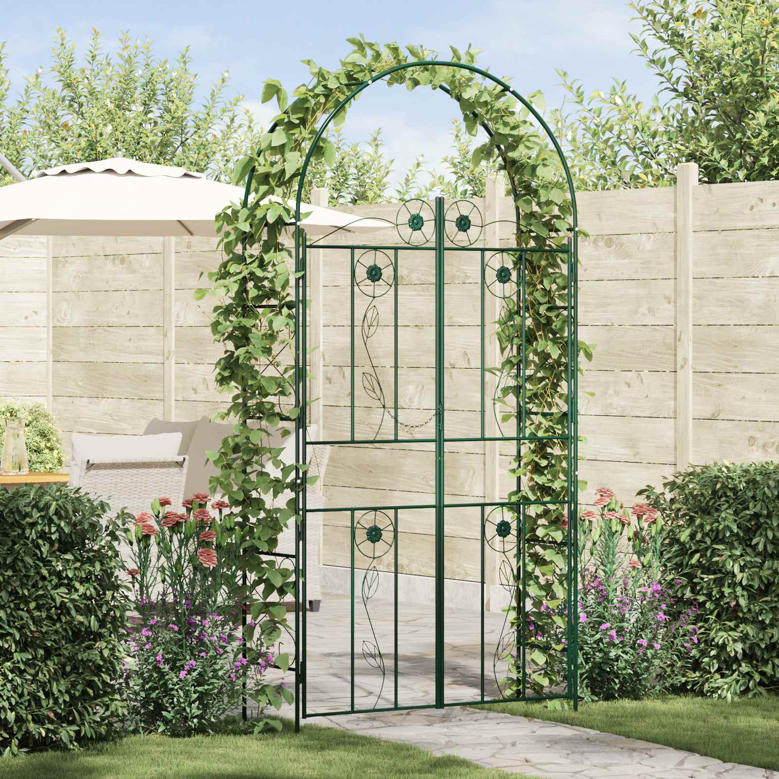 Arco Da Giardino Tinta Unita Verde