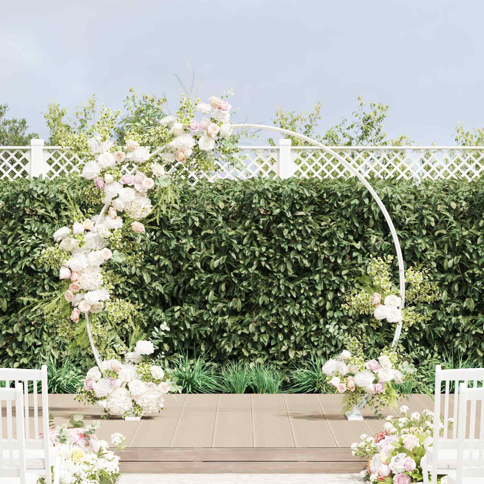 Arco Nuziale Bianco 223 X 45 X 201 Cm Acciaio