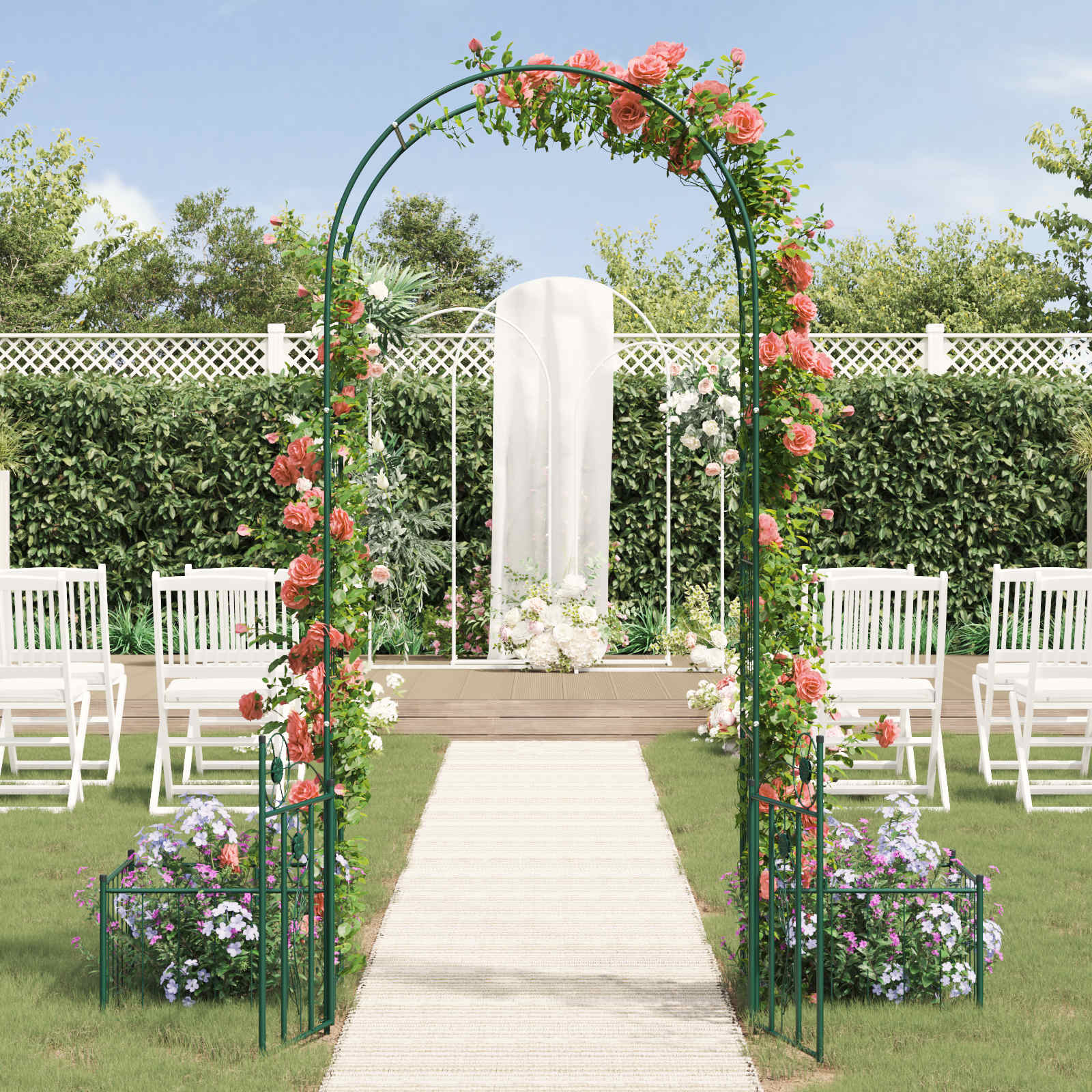 Arco Da Giardino Tinta Unita Verde 203 X 50 X 218 cm - Image 4