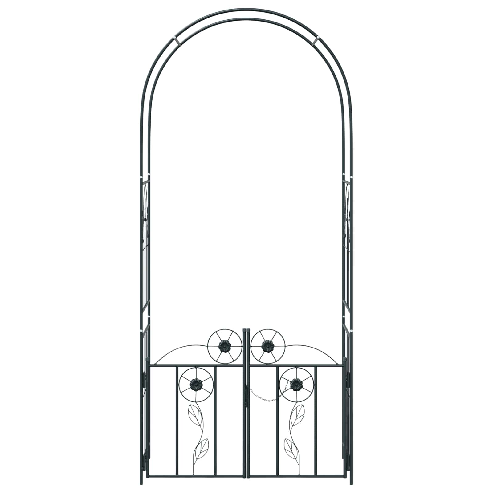 Arco Da Giardino Tinta Unita Nero 102 X 50 X 218 cm - Image 6