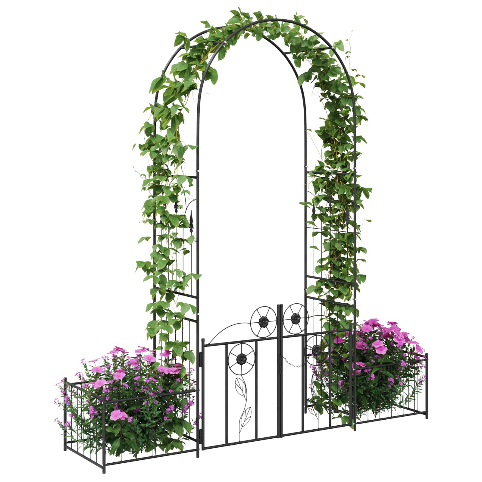 Arco Da Giardino Tinta Unita Nero 203 X 50 X 218 cm - Image 3