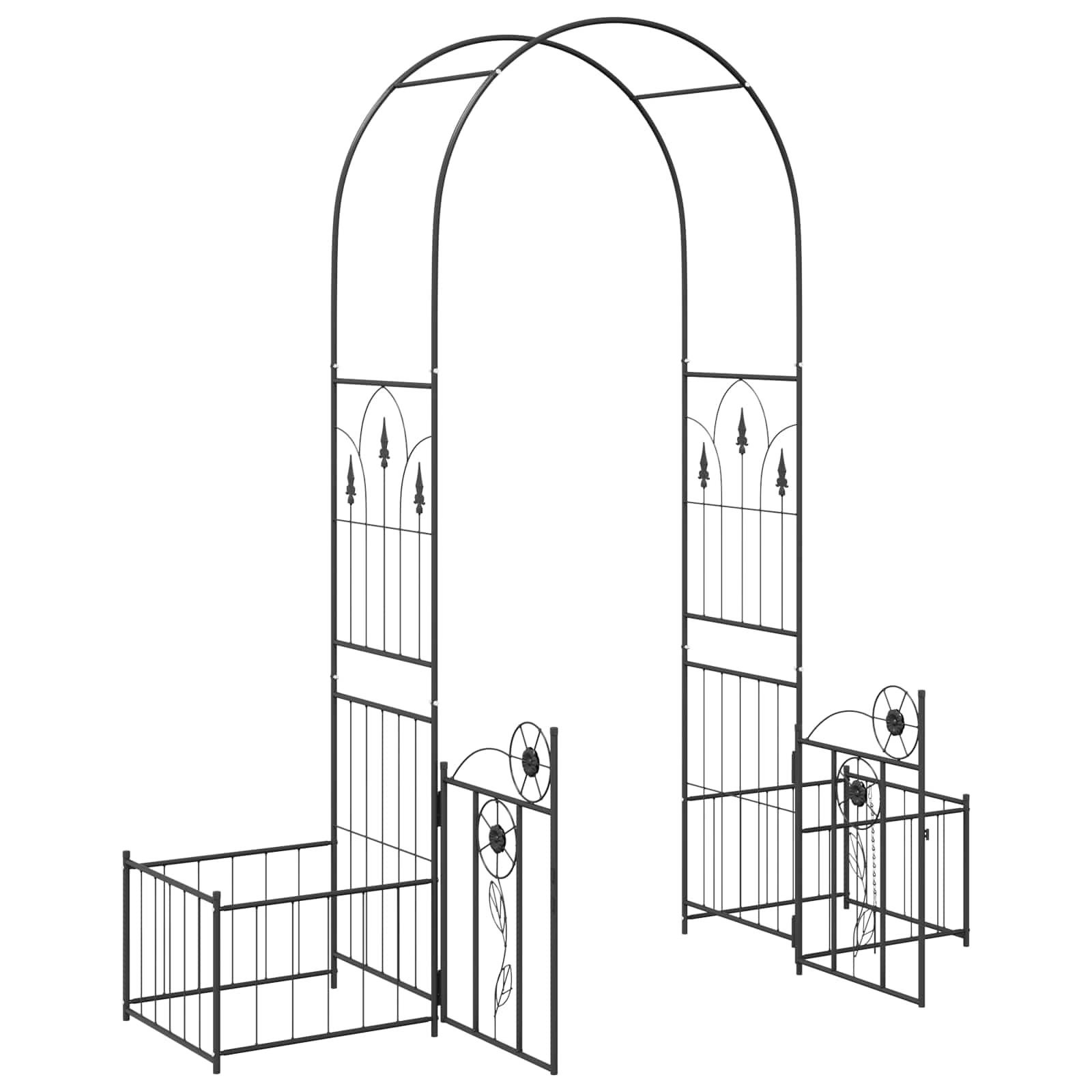 Arco Da Giardino Tinta Unita Nero 203 X 50 X 218 cm - Image 5