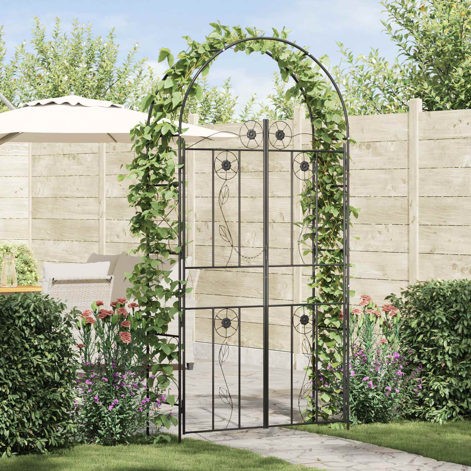 Arco Da Giardino Tinta Unita Nero