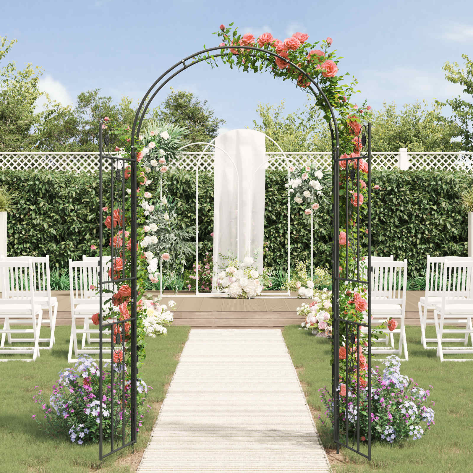 Arco Da Giardino Tinta Unita Nero - Image 4