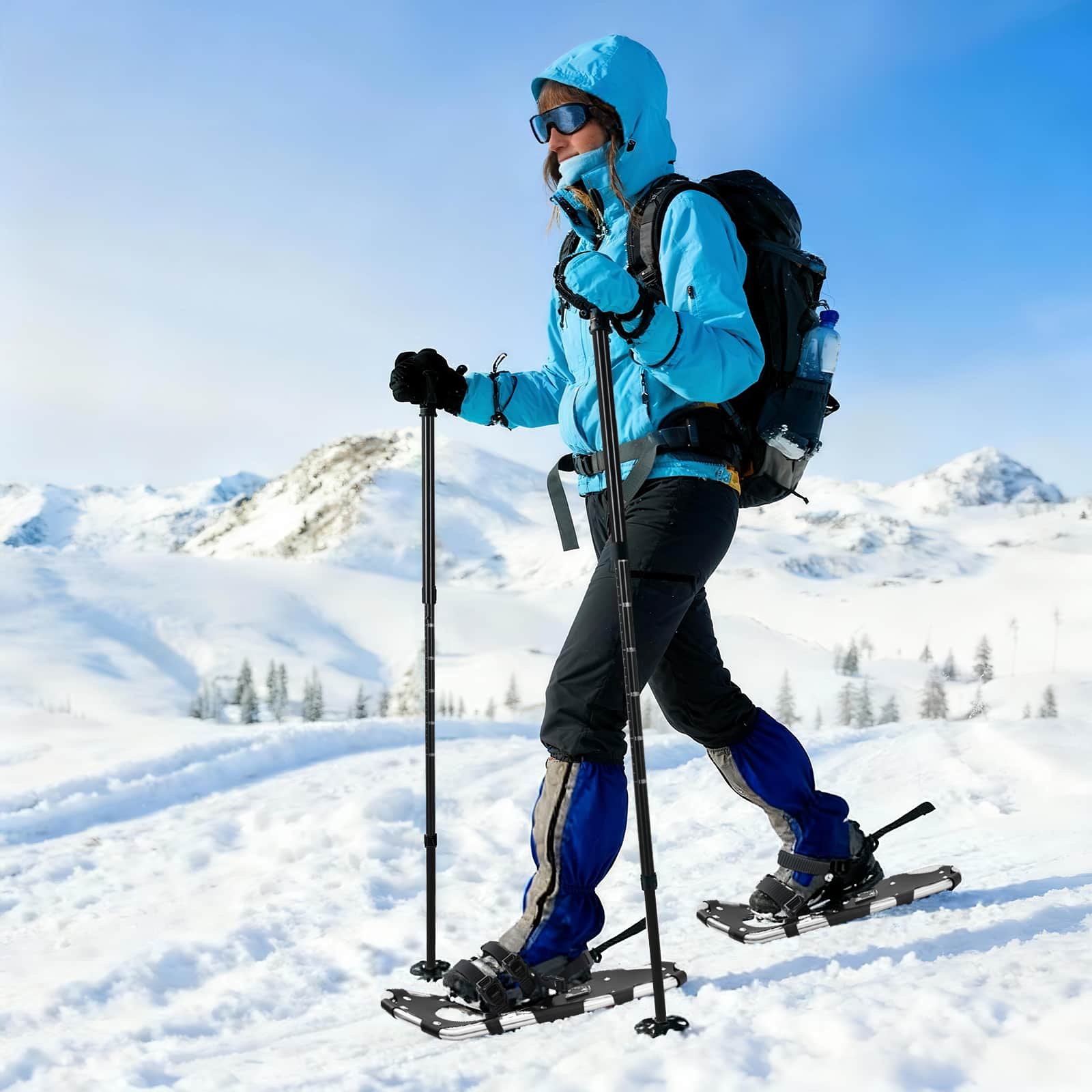 Racchette Da Neve 3 In 1 Con Bastoni Da Trekking Argento