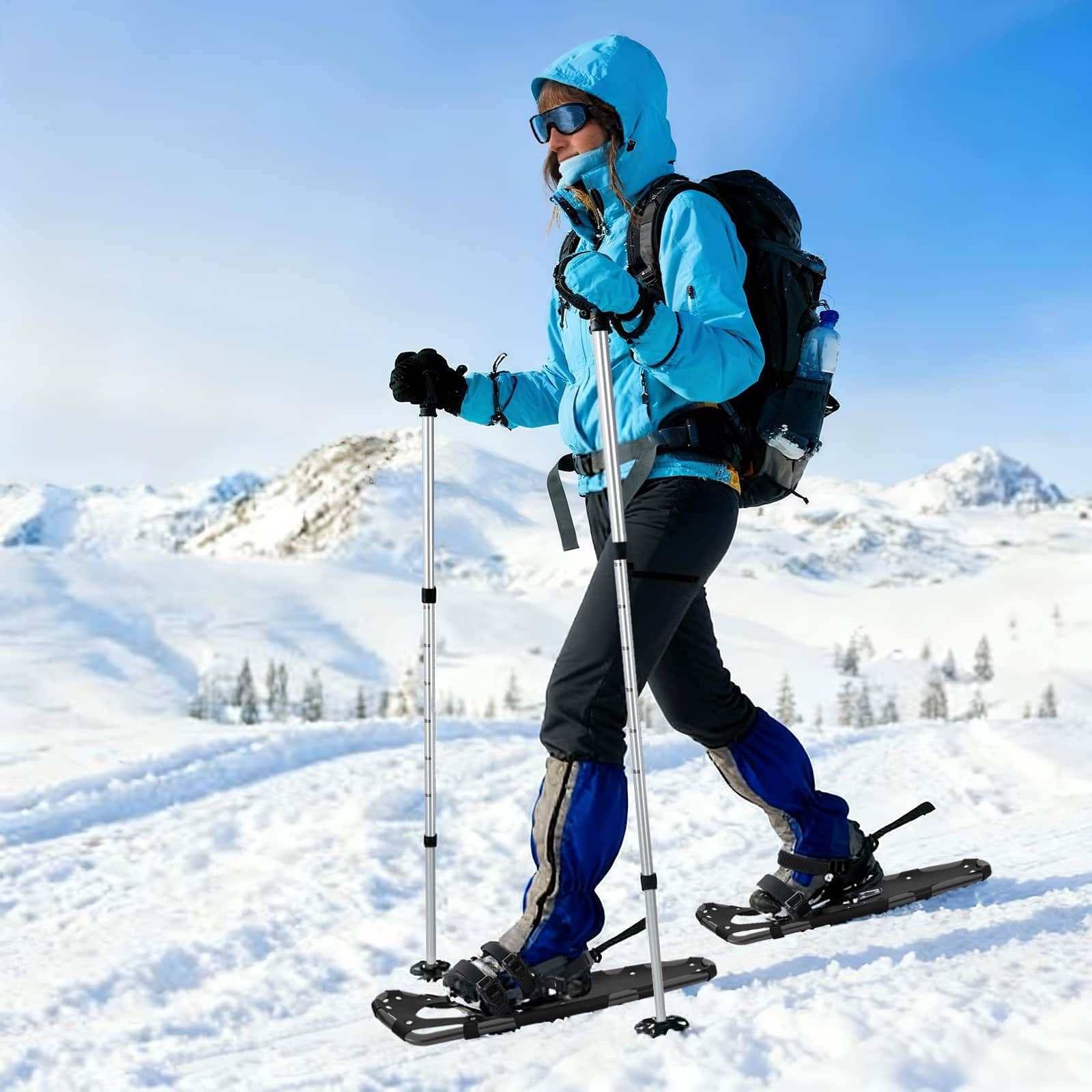 Racchette Da Neve 3 In 1 Con Bastoni Da Trekking Nero