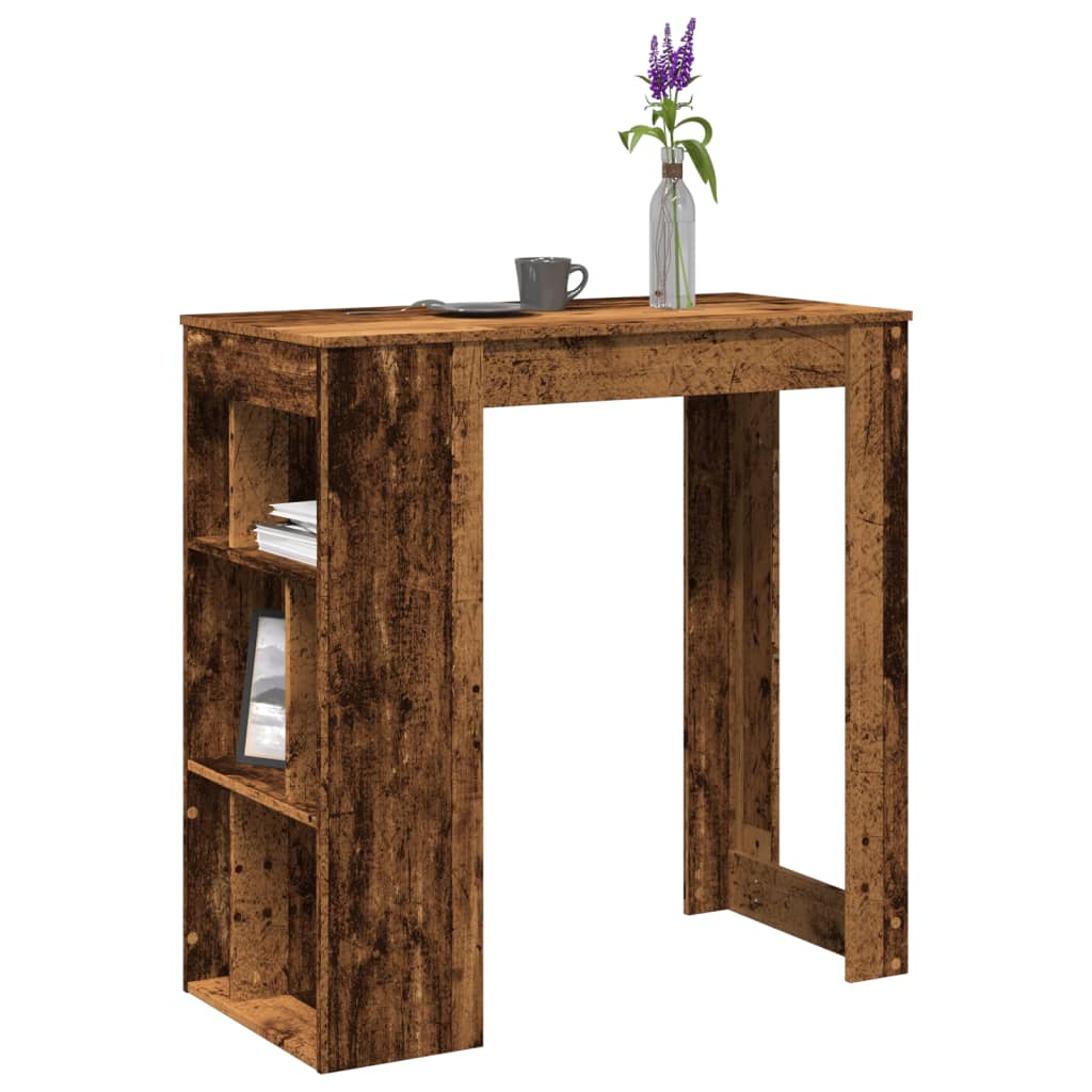 Tavolo Bar Con Rastrelliera Antico 102x50x103,5 Cm Multistrato