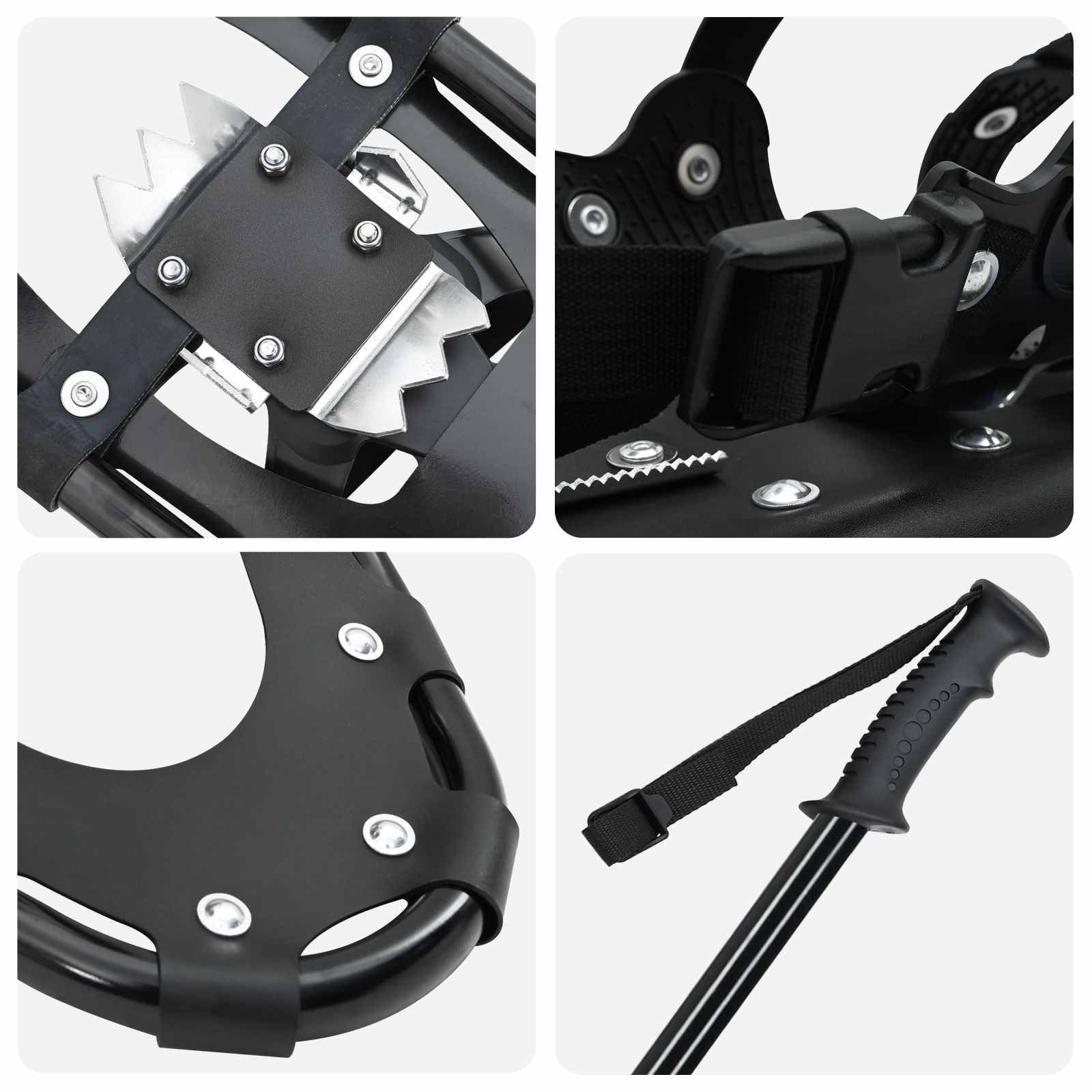 Racchette Da Neve 3 In 1 Con Bastoni Da Trekking Nero - Image 5