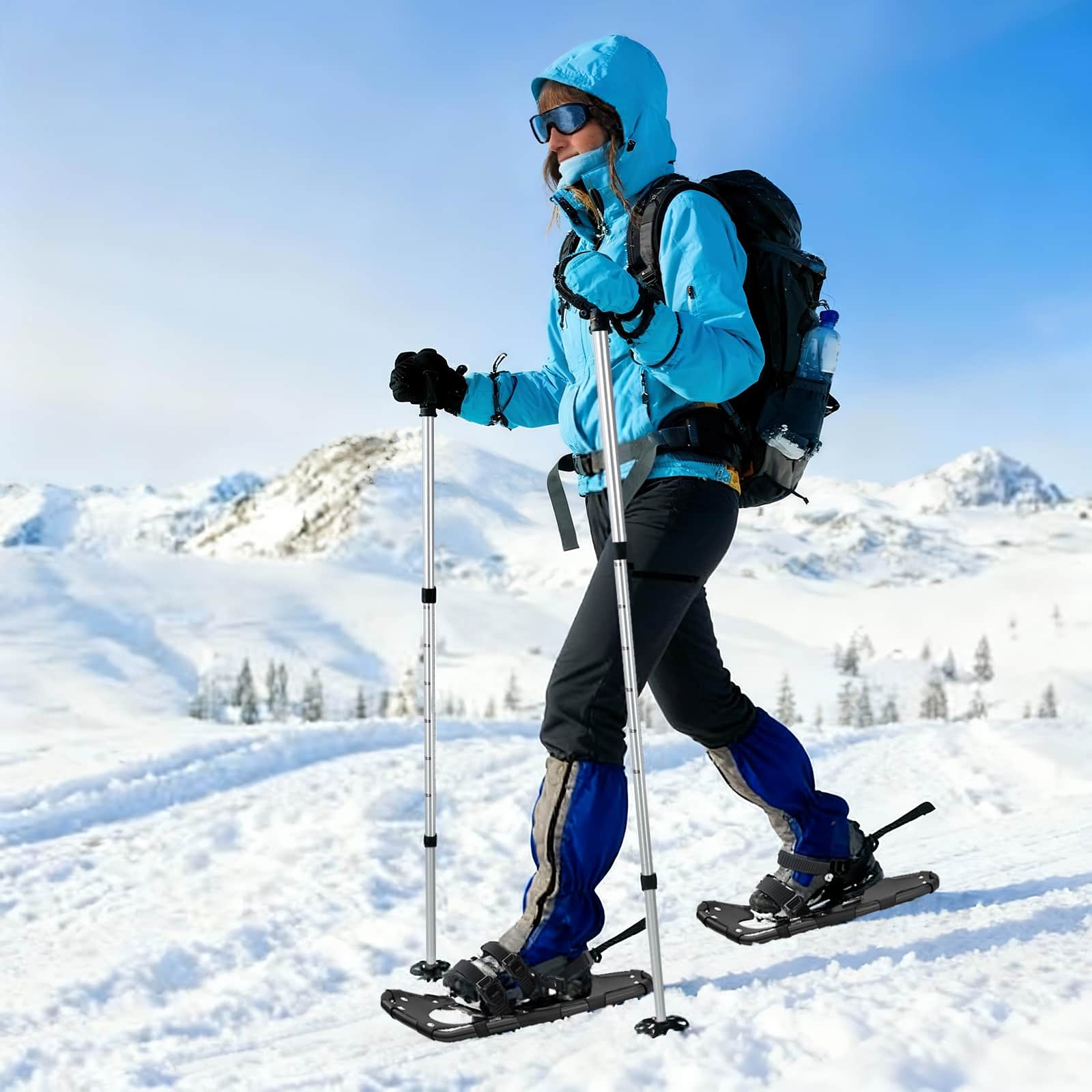 Racchette Da Neve 3 In 1 Con Bastoni Da Trekking Nero
