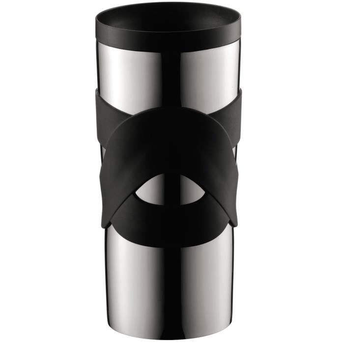 Tazza Da Viaggio Termica Bodum - Acciaio Inossidabile A Doppia Parete - Coperchio A Vite Ermetico - 0,35 L - Nero