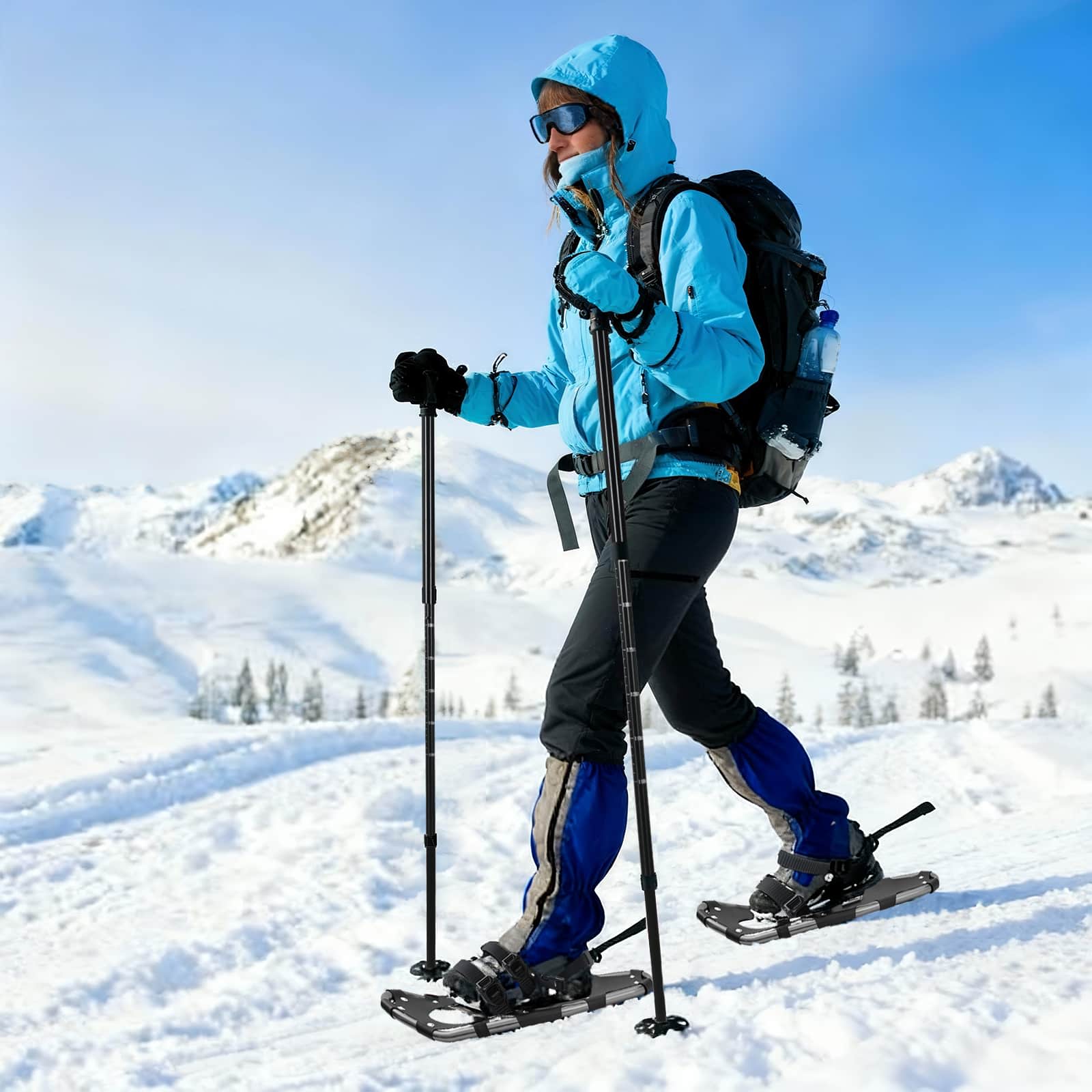 Racchette Da Neve 3 In 1 Con Bastoni Da Trekking Argento