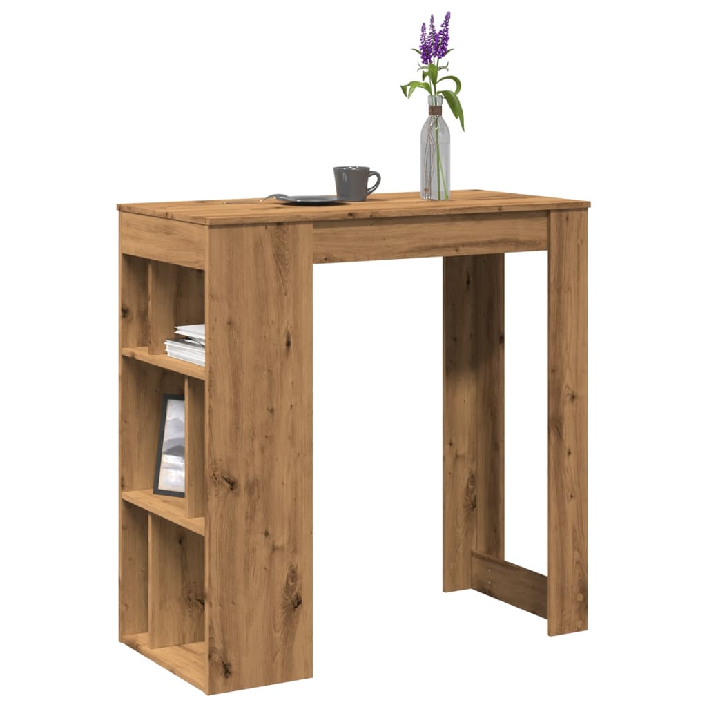 Tavolo Bar Con Rastrelliera Rovere 102x50x103,5 Cm Multistrato