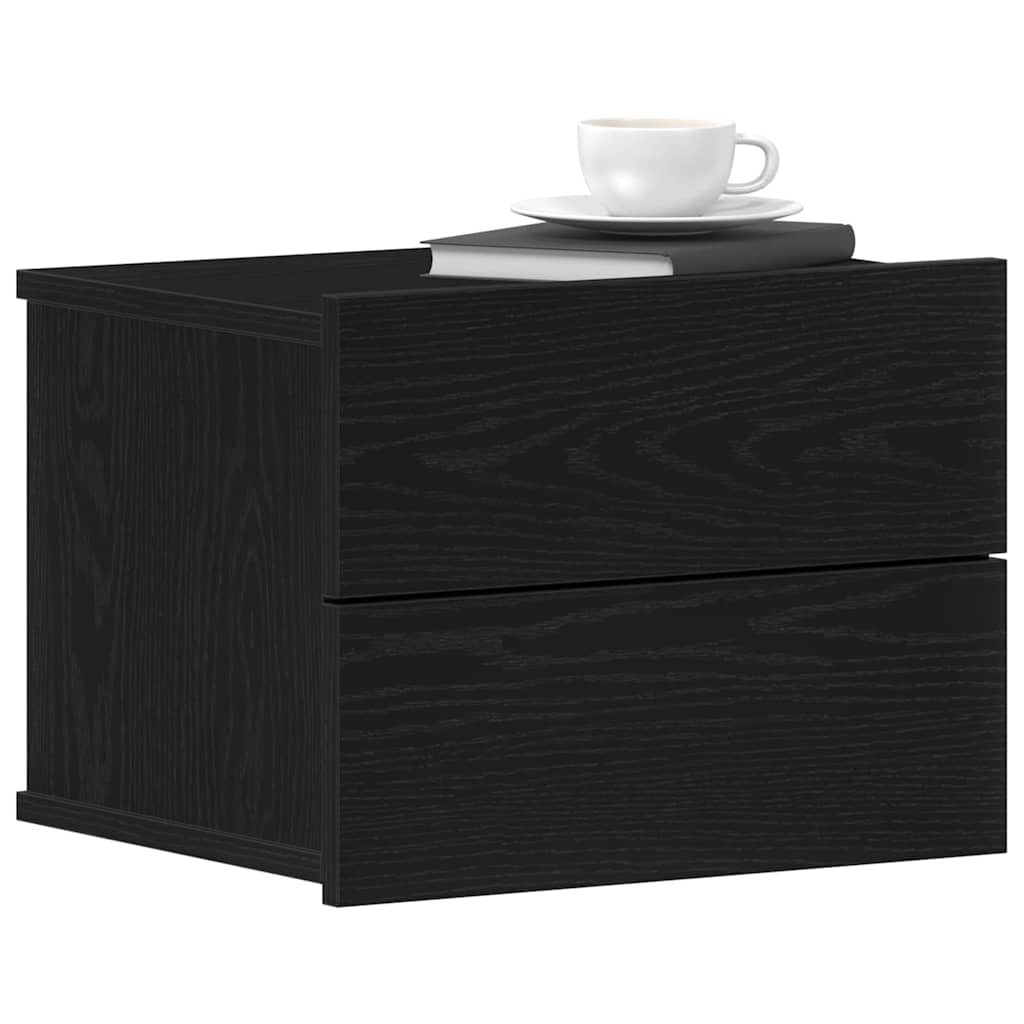 Armadio Da Notte Con Cassetto 2 Pcs Rovere Nero 40 X 30 X 30 cm - Image 3