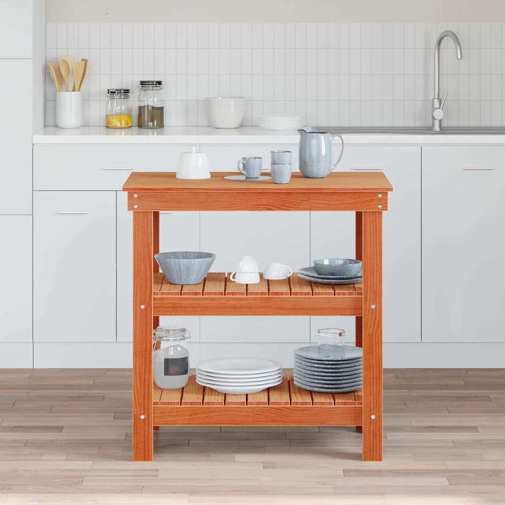 Banco Da Lavoro Marrone Cerato 78,5 X 50 X 80 Cm Pino Massello