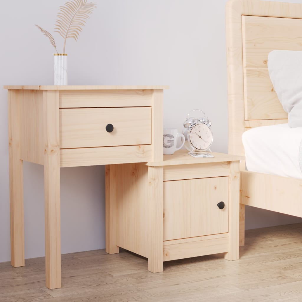 Comodino 79,5x38x65,5 Cm In Legno Massello Di Pino