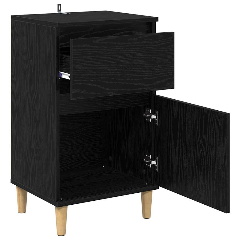 Armadio Da Notte Con Cassetto 2 Pcs Rovere Nero 40 X 35 X 70 cm - Image 5