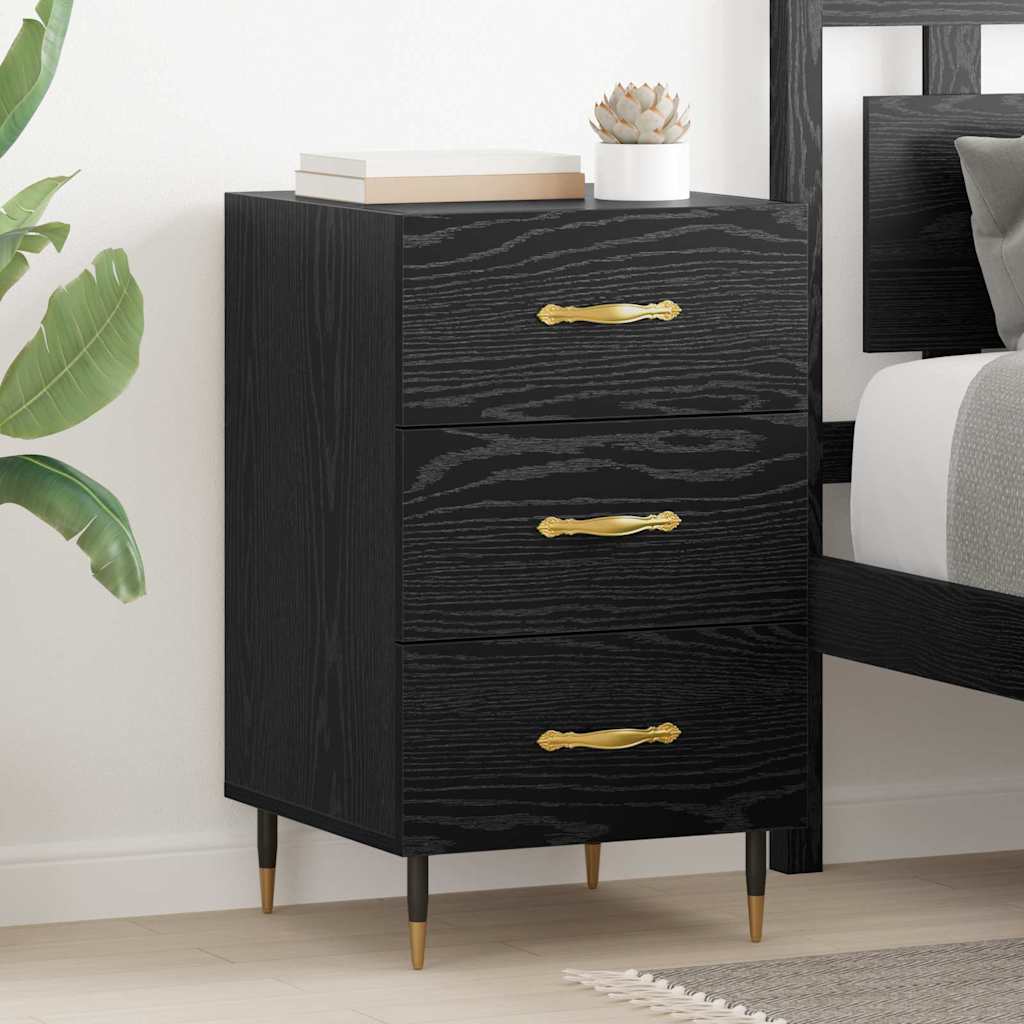 Armadio Da Notte Rovere Nero 40 X 40 X 66 Cm Legno Multistrato