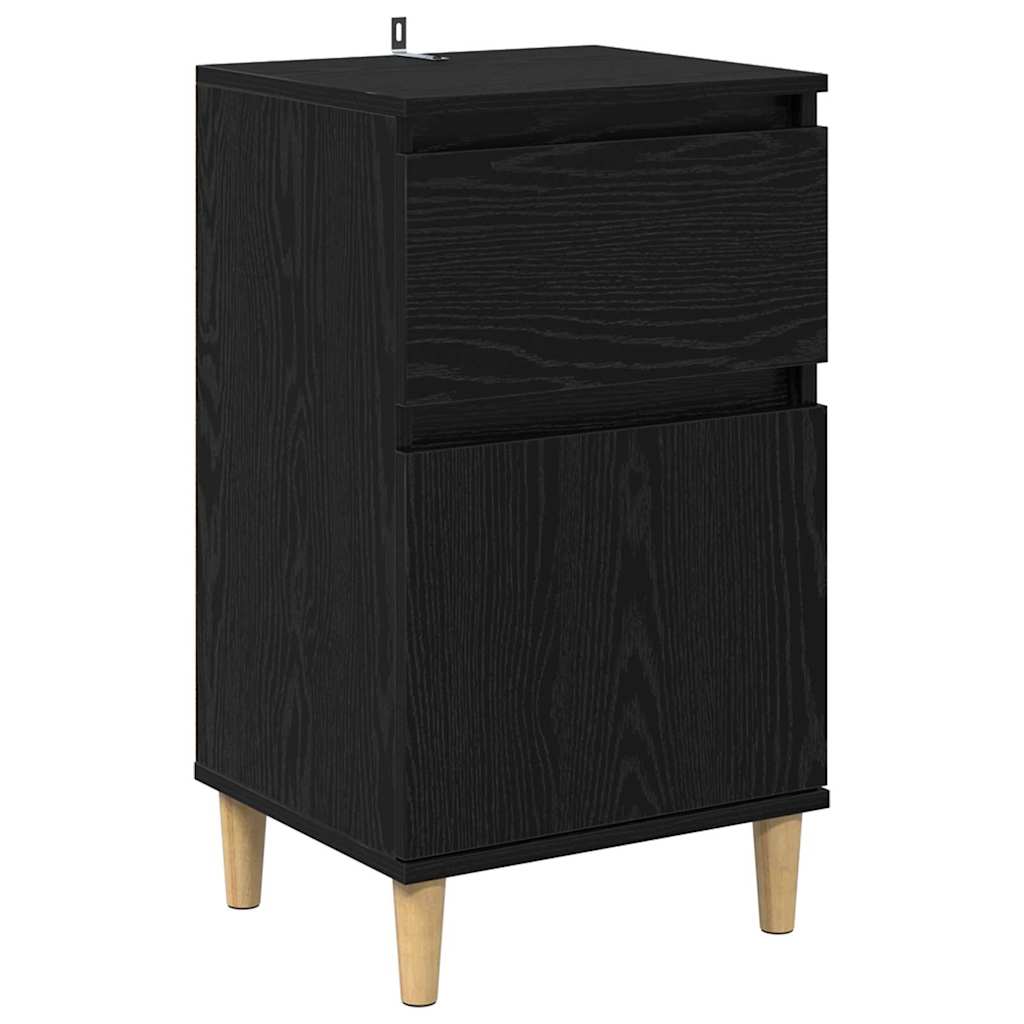 Armadio Da Notte Con Cassetto 2 Pcs Rovere Nero 40 X 35 X 70 cm - Image 6