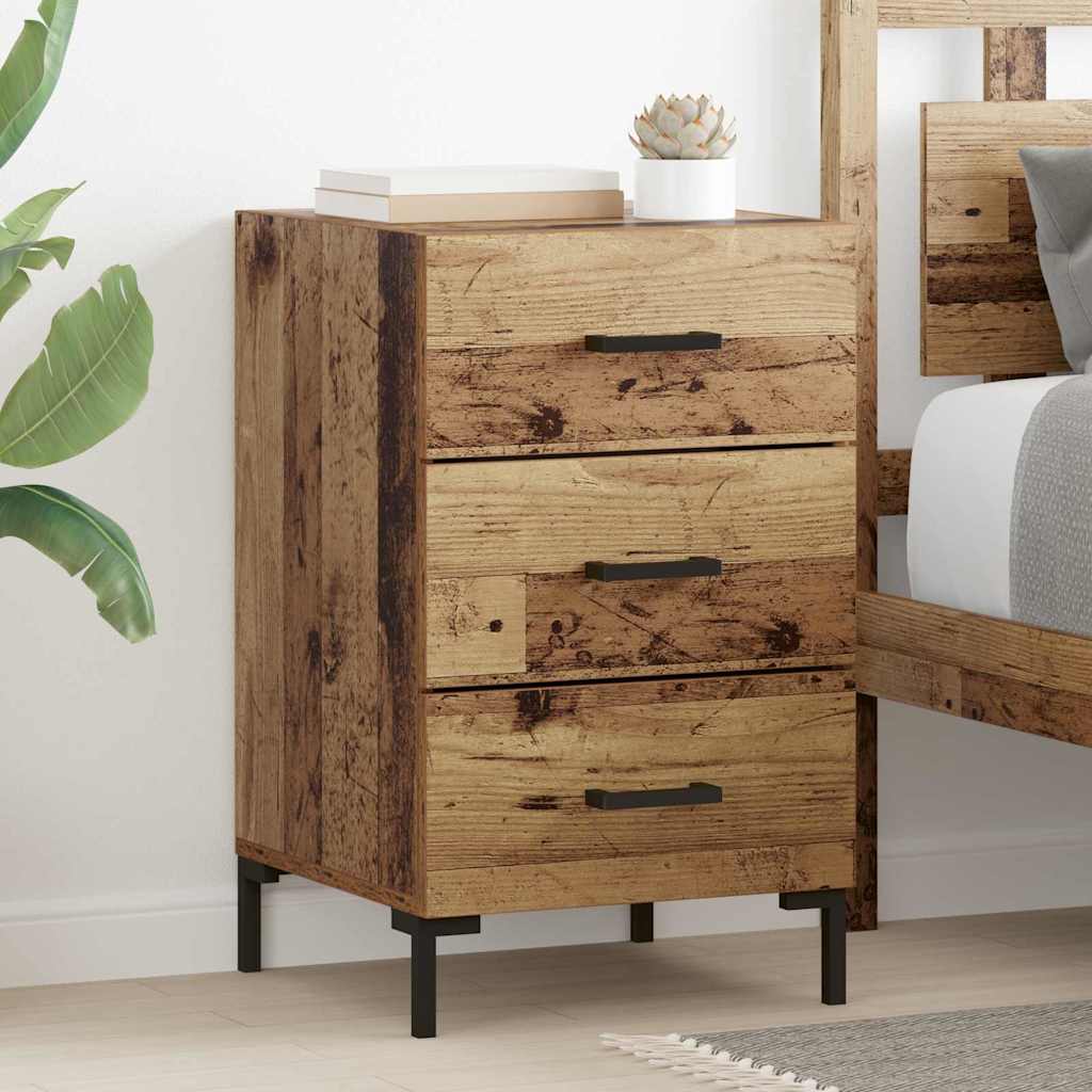 Armadio Da Notte Con Cassetto Legno Vecchio 40 X 40 X 66 cm