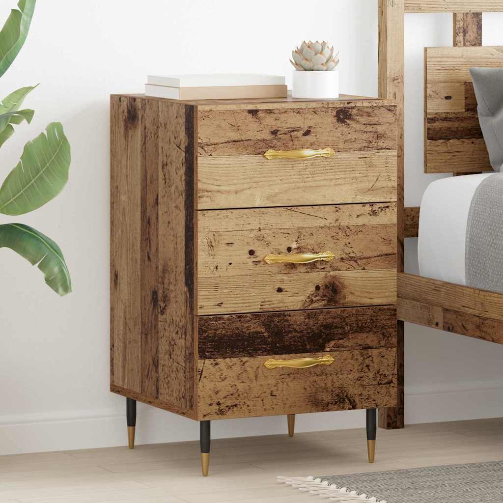 Armadio Da Notte Con Cassetto Legno Vecchio 40 X 40 X 66 cm