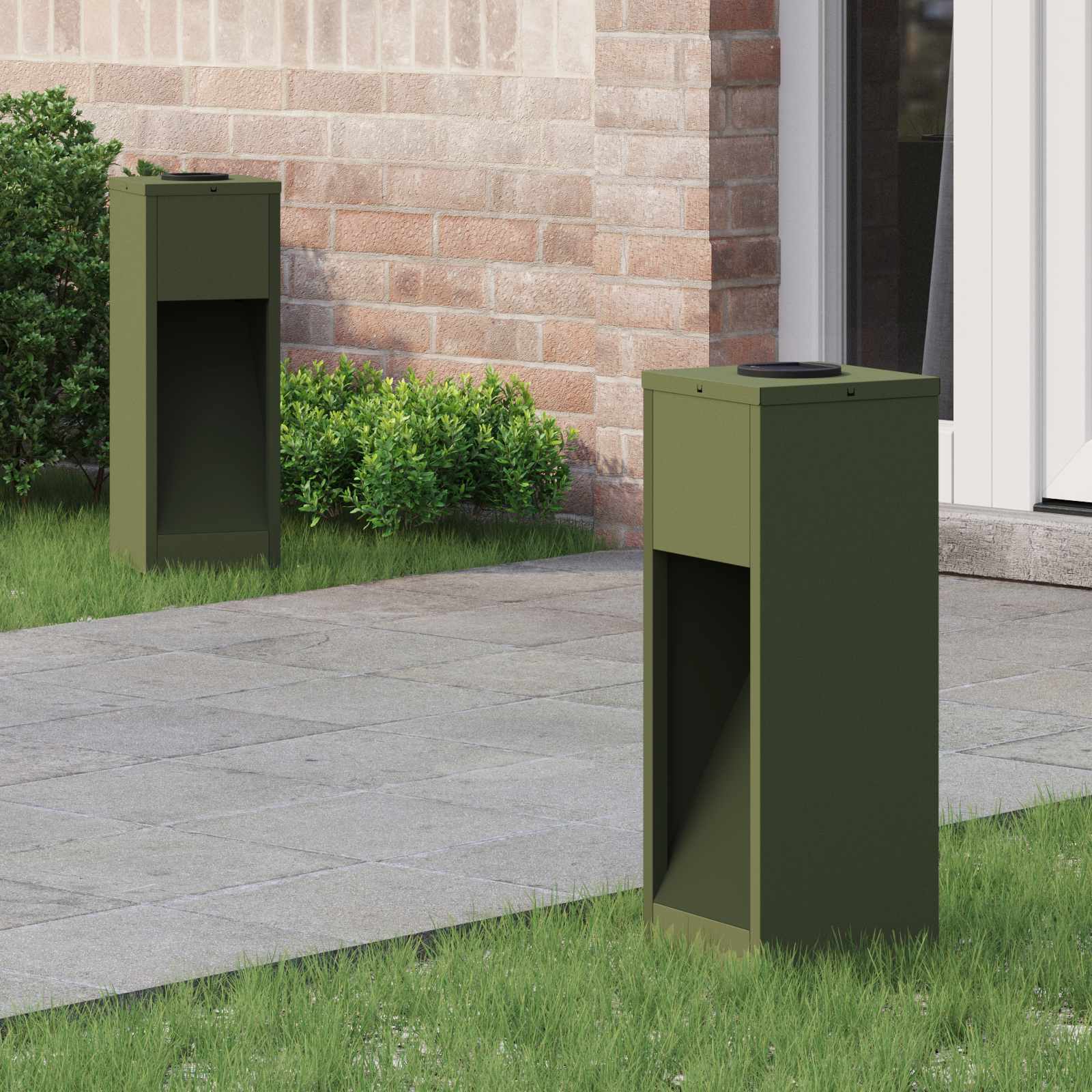 Lucina Led Solare Da Percorso 2 Pcs Verde Oliva