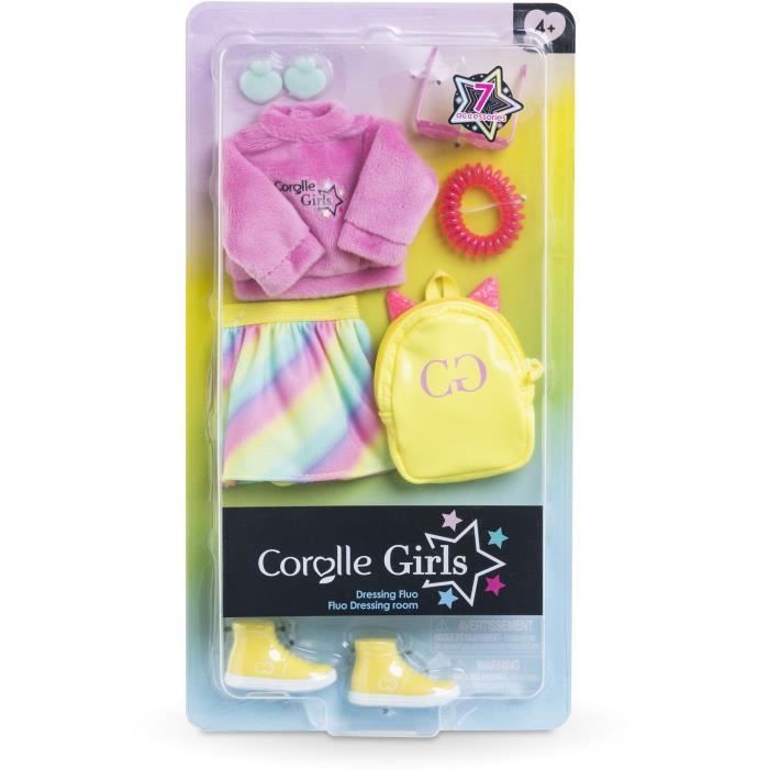 Accessori Per Bambole - Corolle - Camerino Neon - Per Bambola Manichino Da 28 Cm - 7 Accessori - Dai 4 Anni In su