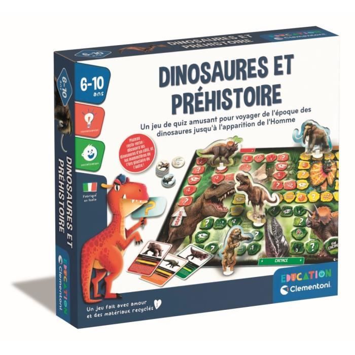 Clementoni - Quiz Dinosauri E Preistoria - 3 Diverse Modalità Di Gioco - Dai 6 Anni In su
