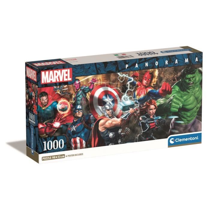 Clementoni - Panorama Compatto 1000 Pezzi - Marvel, The Avengers